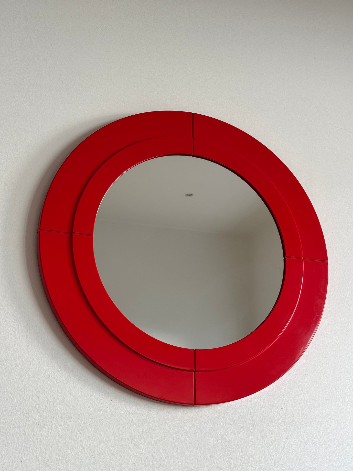 Vintage Kartell Modular Mirror by Anna Castelli – Red | Made in Italy