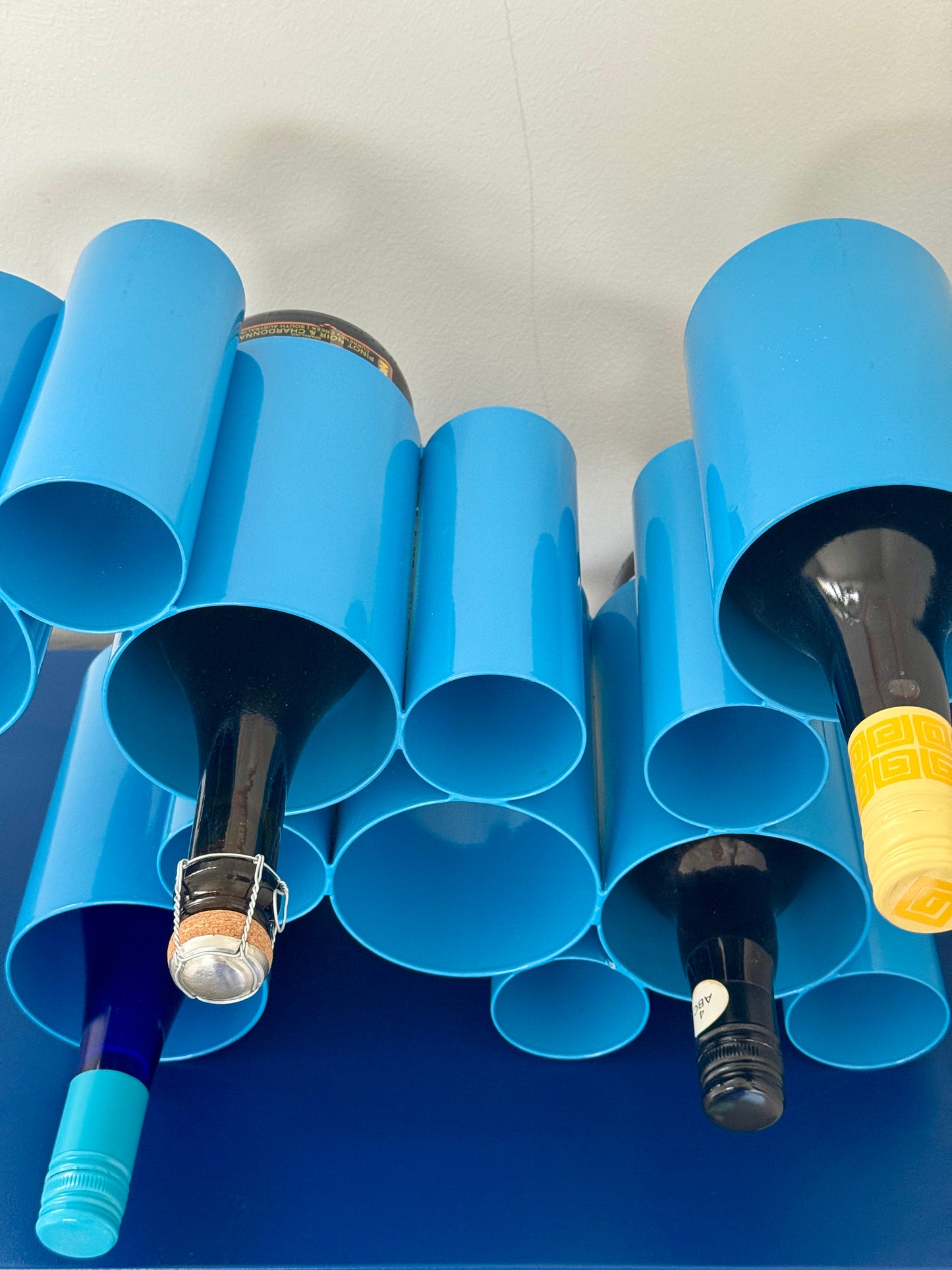 Vintage Blue Tubular Wine Holder