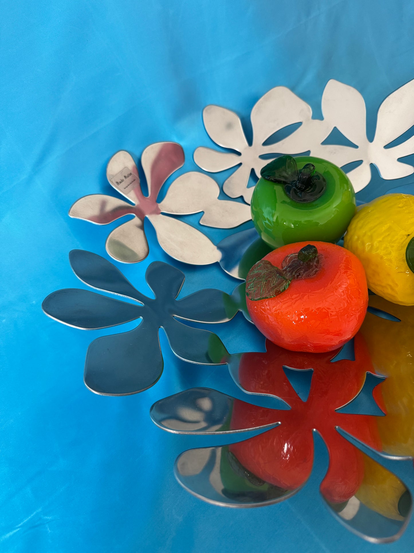 2006 IKEA Stockholm Monica Mulder Design Stainless Steel Floral Fruit Bowl