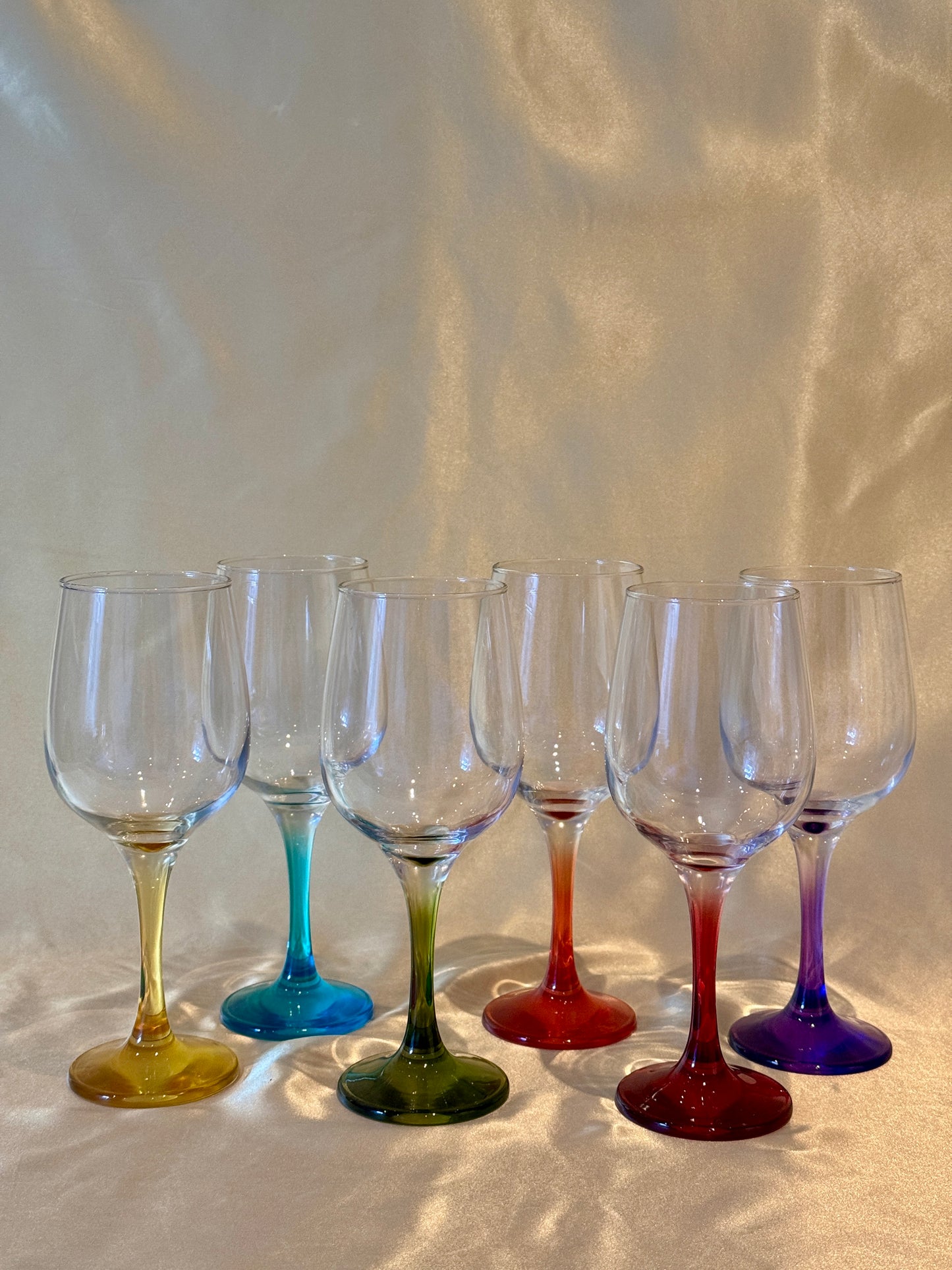 Vintage coloured set of wine glasses (6pcs)