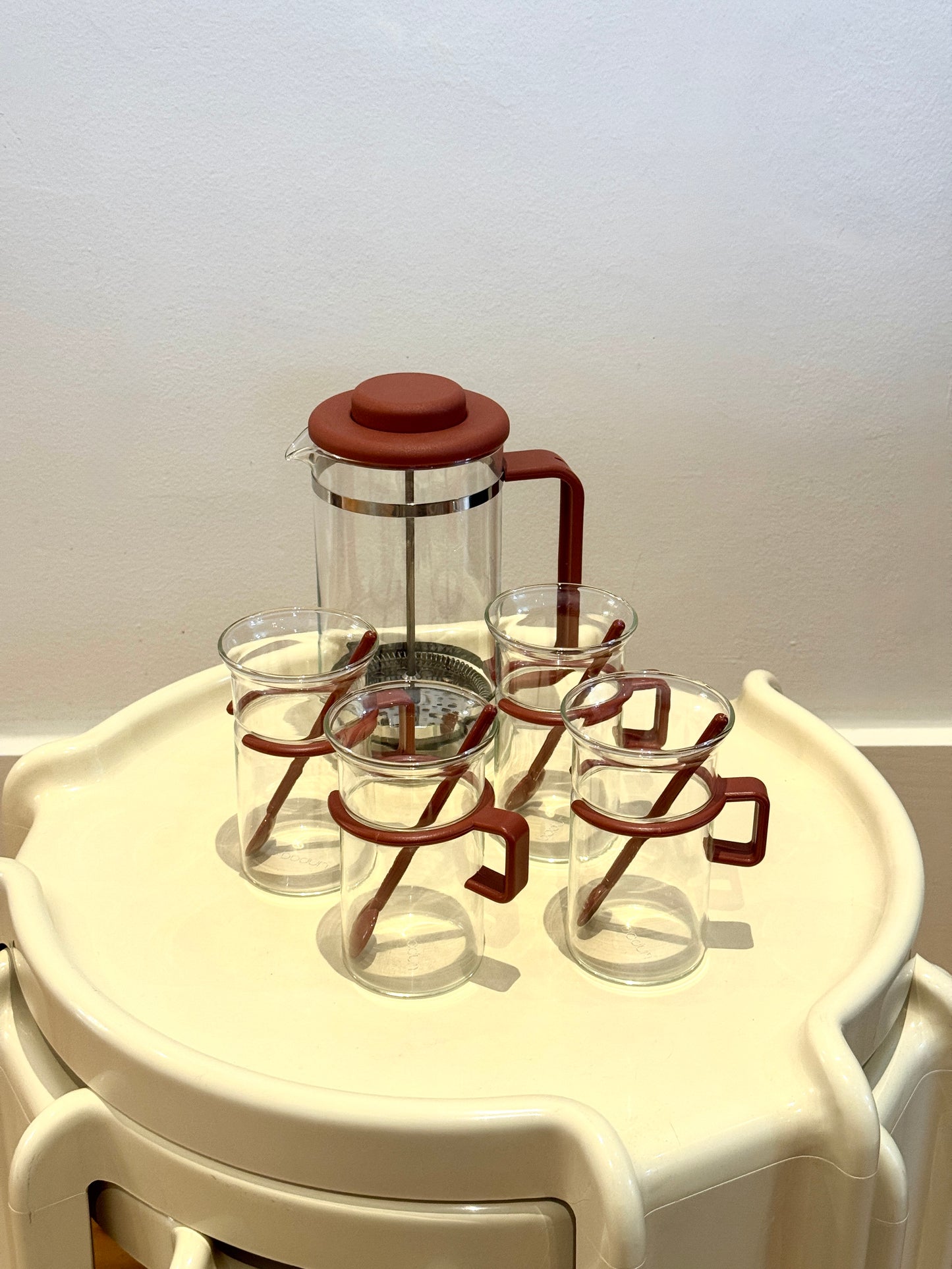 Vintage Bodum Terracotta Brown Coffee Set