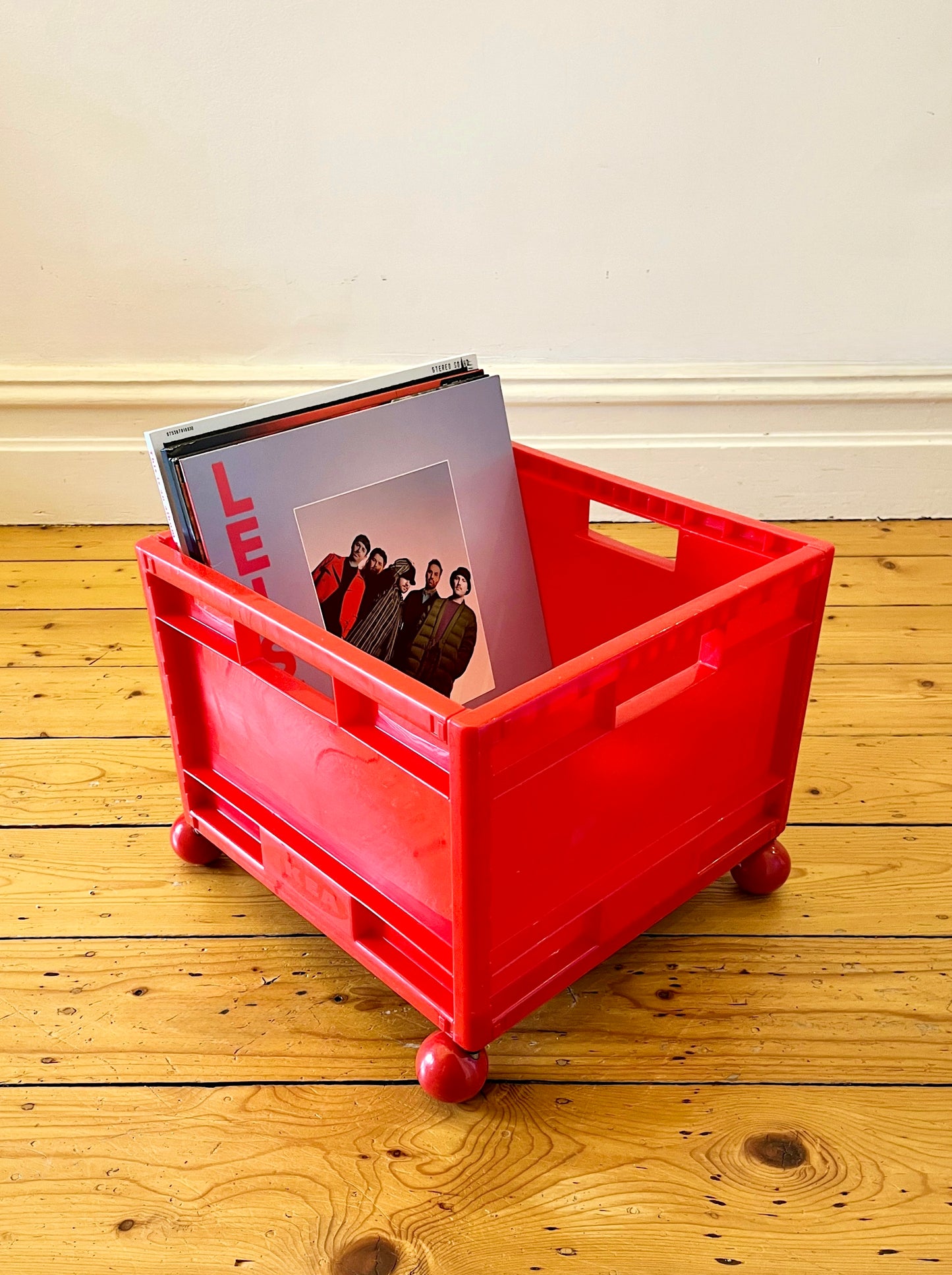 Vintage IKEA Märd Red Rolling Crate – Rare 1990s Design