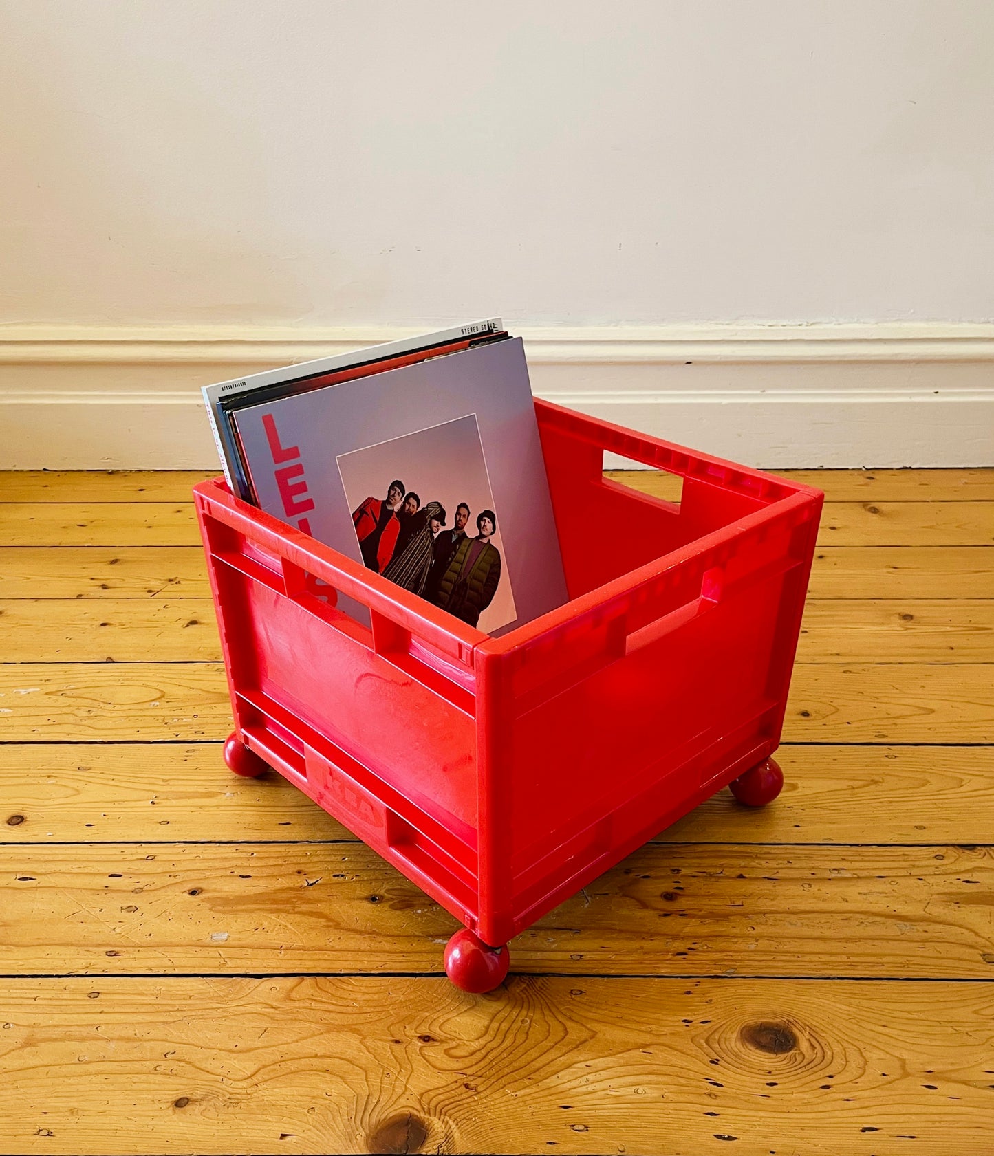 Vintage IKEA Märd Red Rolling Crate – Rare 1990s Design