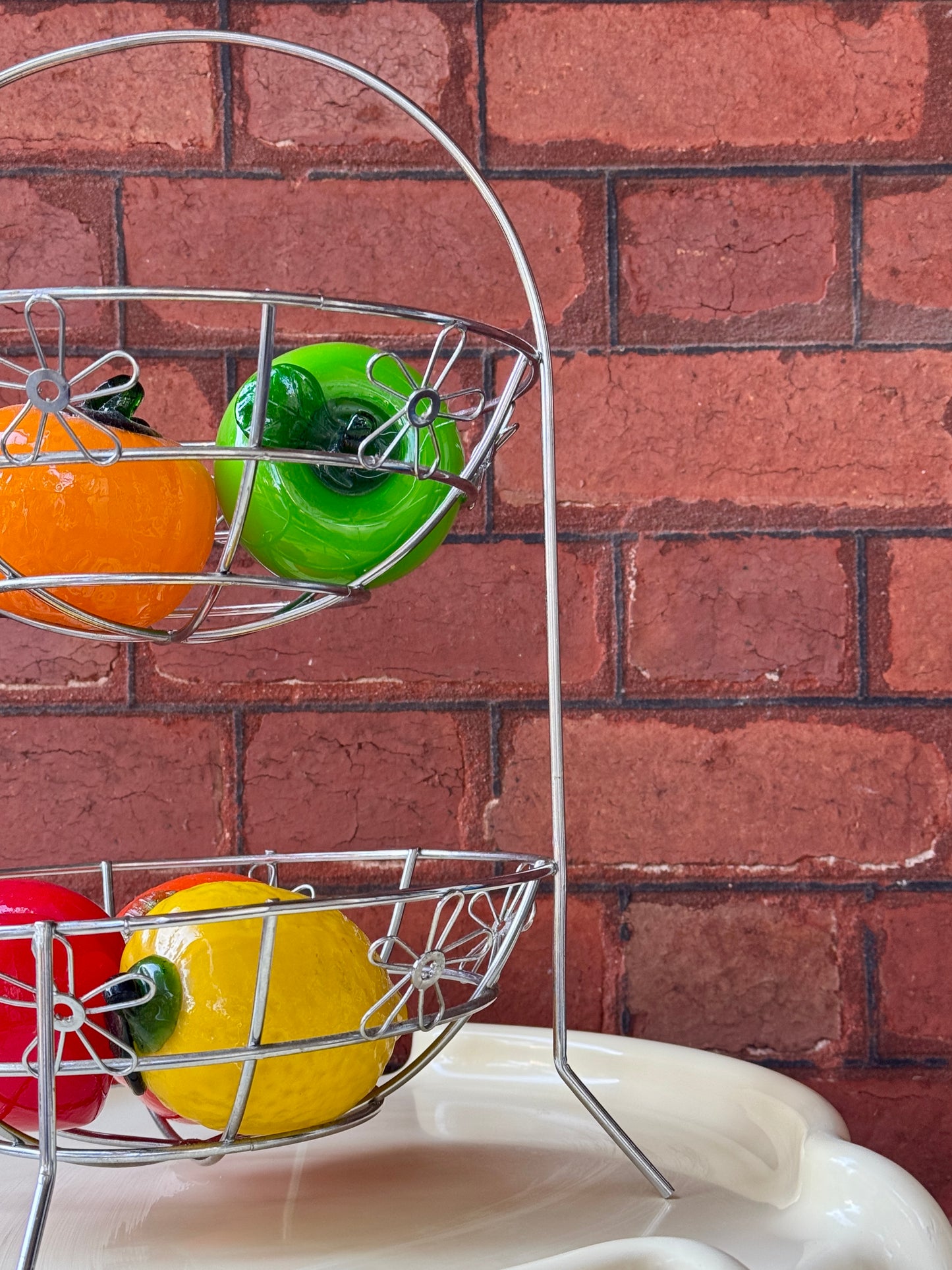 Vintage Two-Tier Wire Fruit Basket