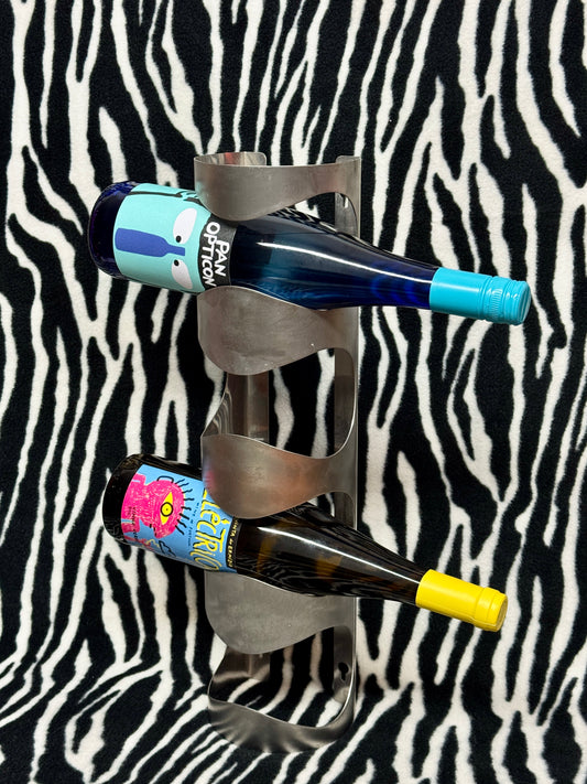 IKEA Vurm Wall-Mounted Wine Rack – 4 Bottle Capacity – Discontinued Stainless Steel Design