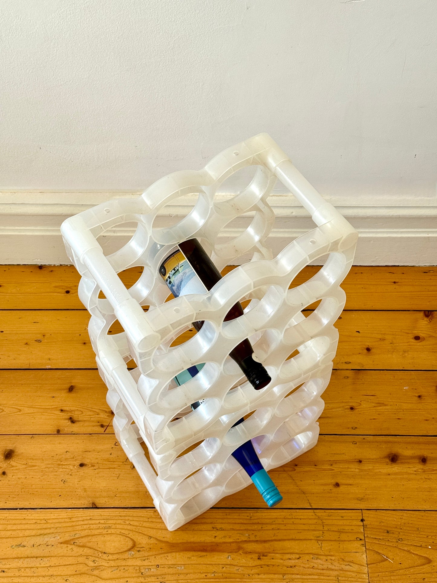 Vintage Modular Plastic Wine Racks – Stackable & Translucent (x4 available)