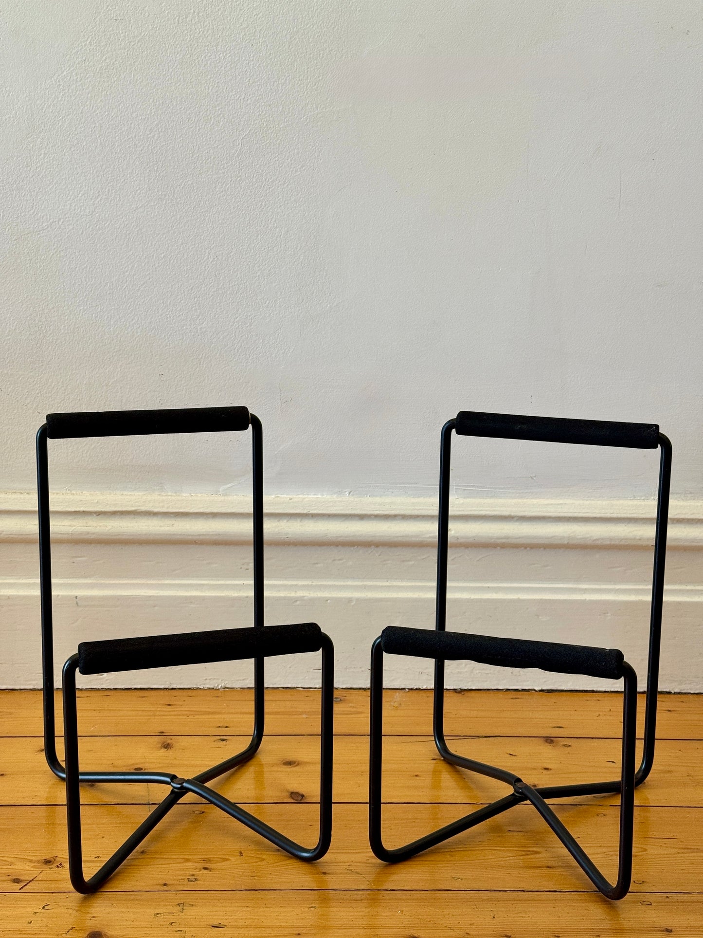 Pair of Vintage IKEA Kompass Speaker Stands in Black