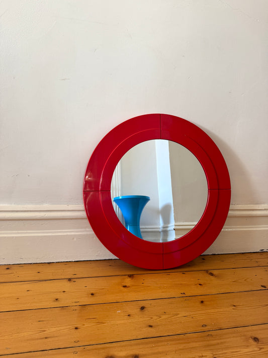 Vintage Kartell Modular Mirror by Anna Castelli – Red | Made in Italy