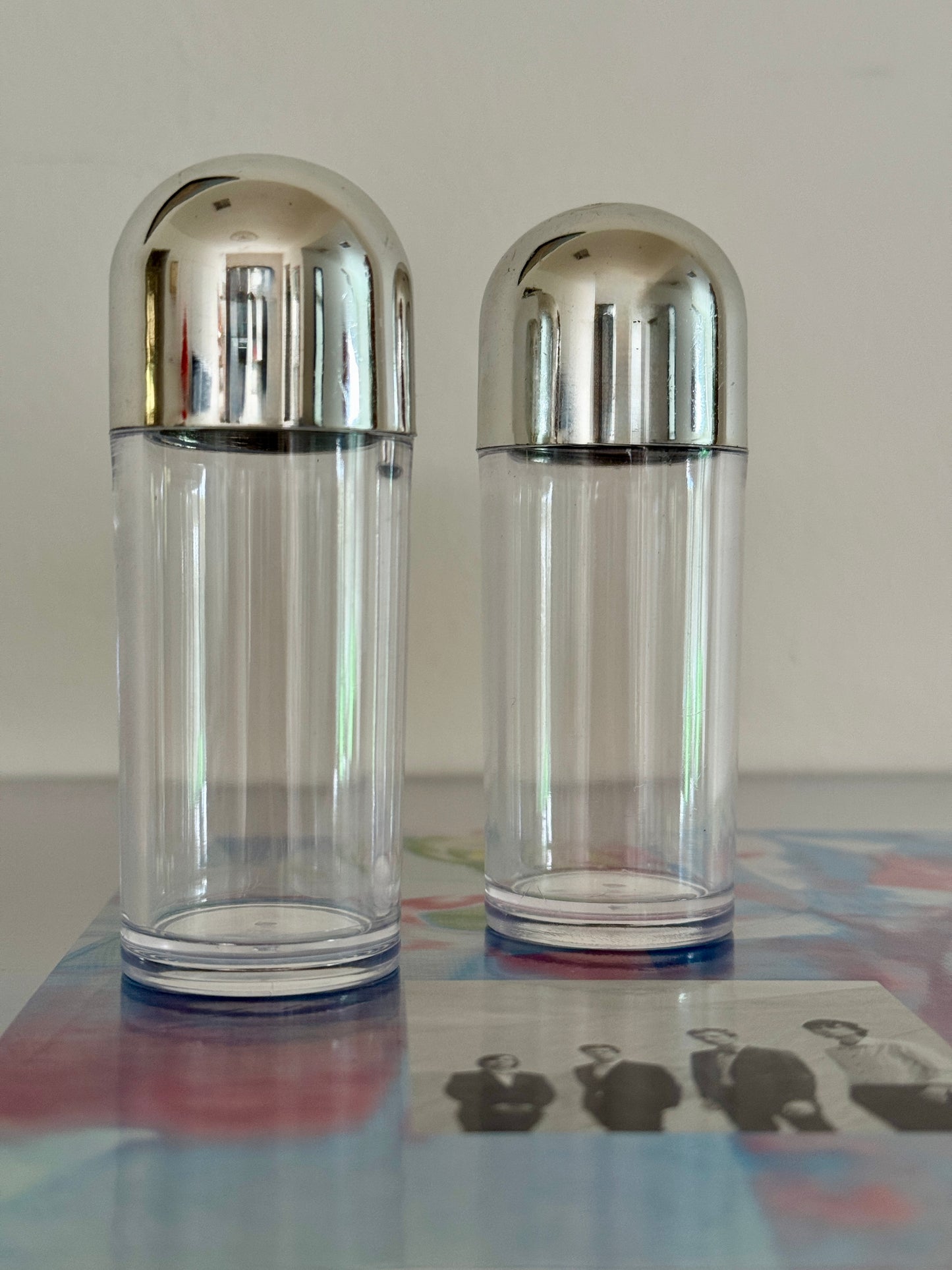 Silver & Clear Salt + Pepper Shaker Set