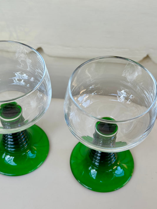 Pair of cute Vintage Green Stem Glasses