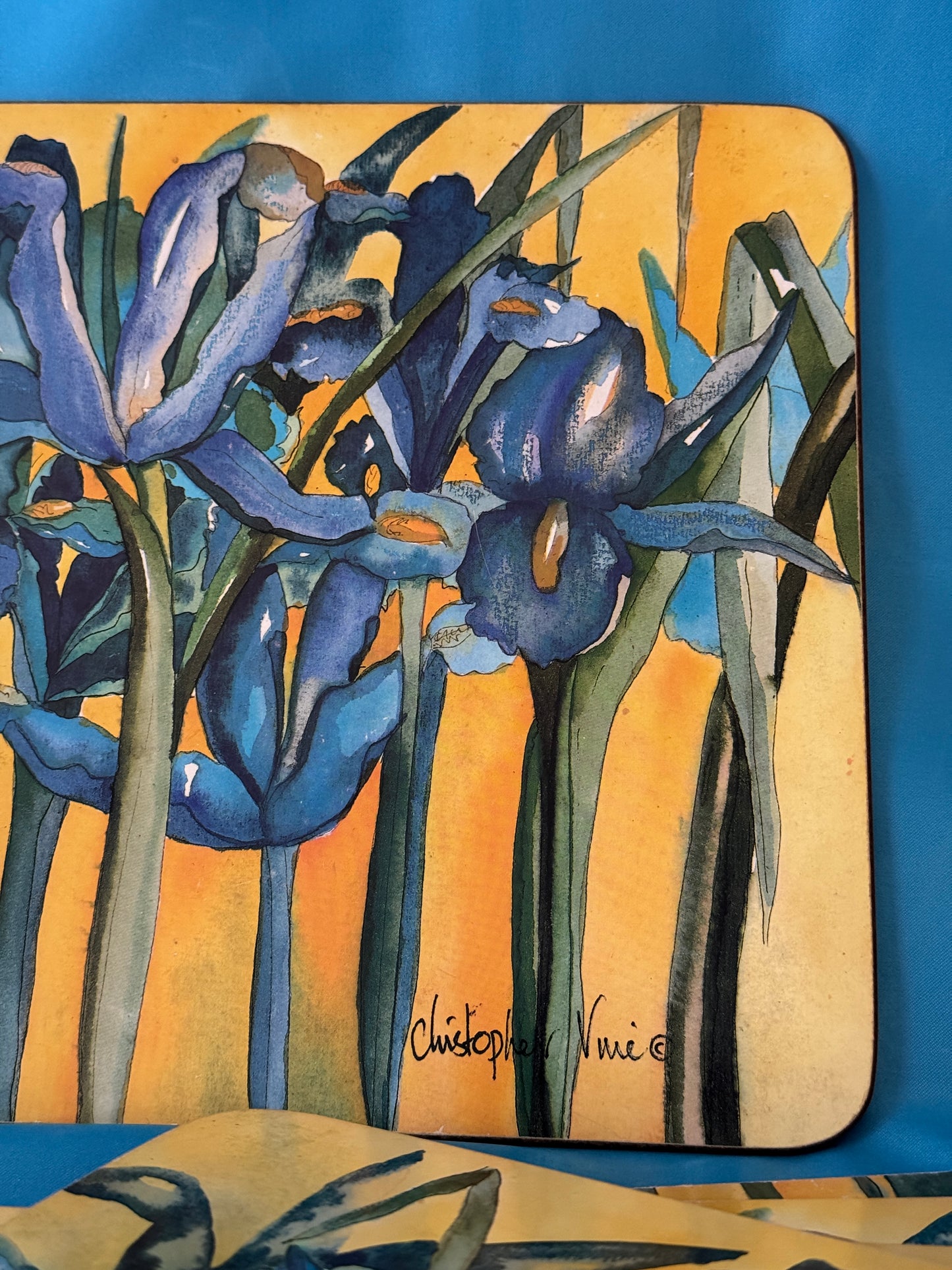 Vintage Set of 6 Iris Christopher Vine placemats