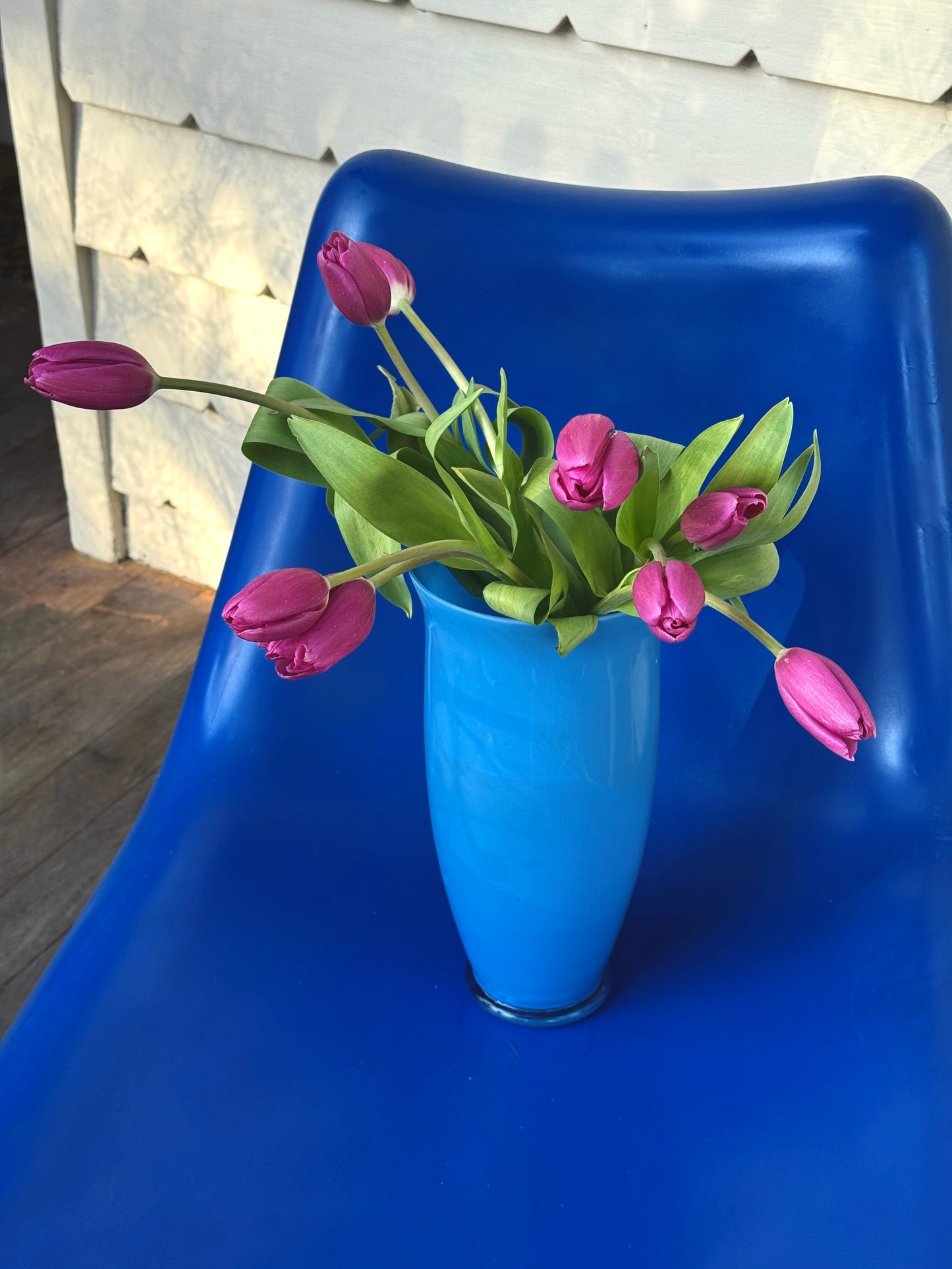 Vintage Blue Glass Vase