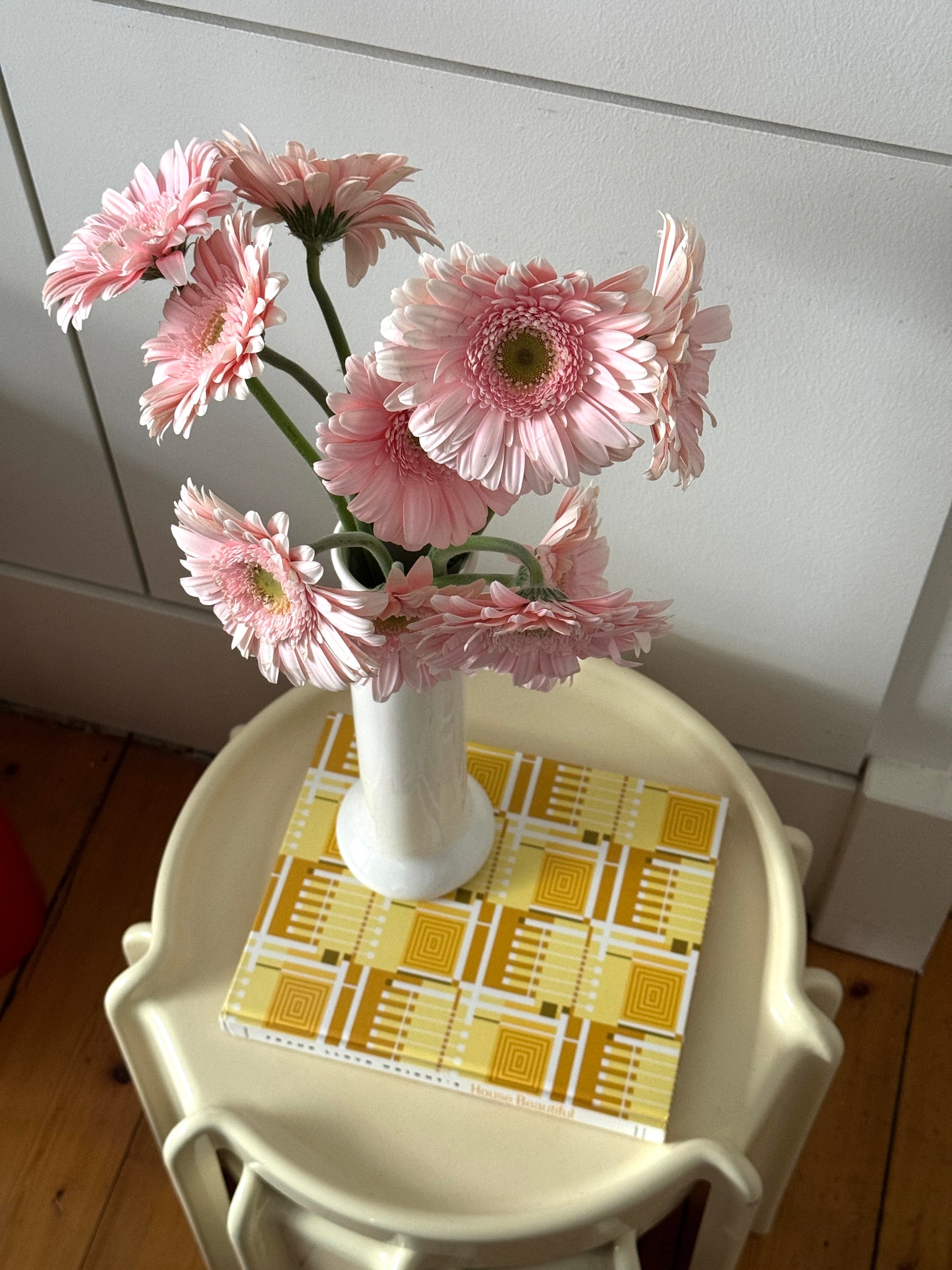 Minimalist White Ceramic Cylinder Vase