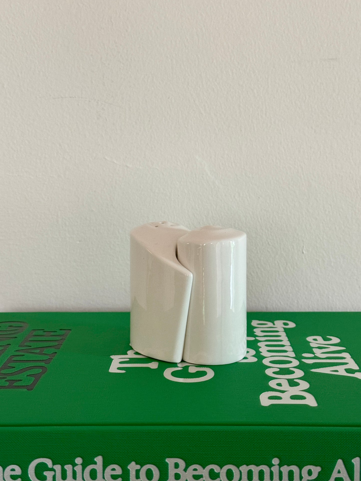 Yin Yang Ceramic Salt & Pepper Shakers – White