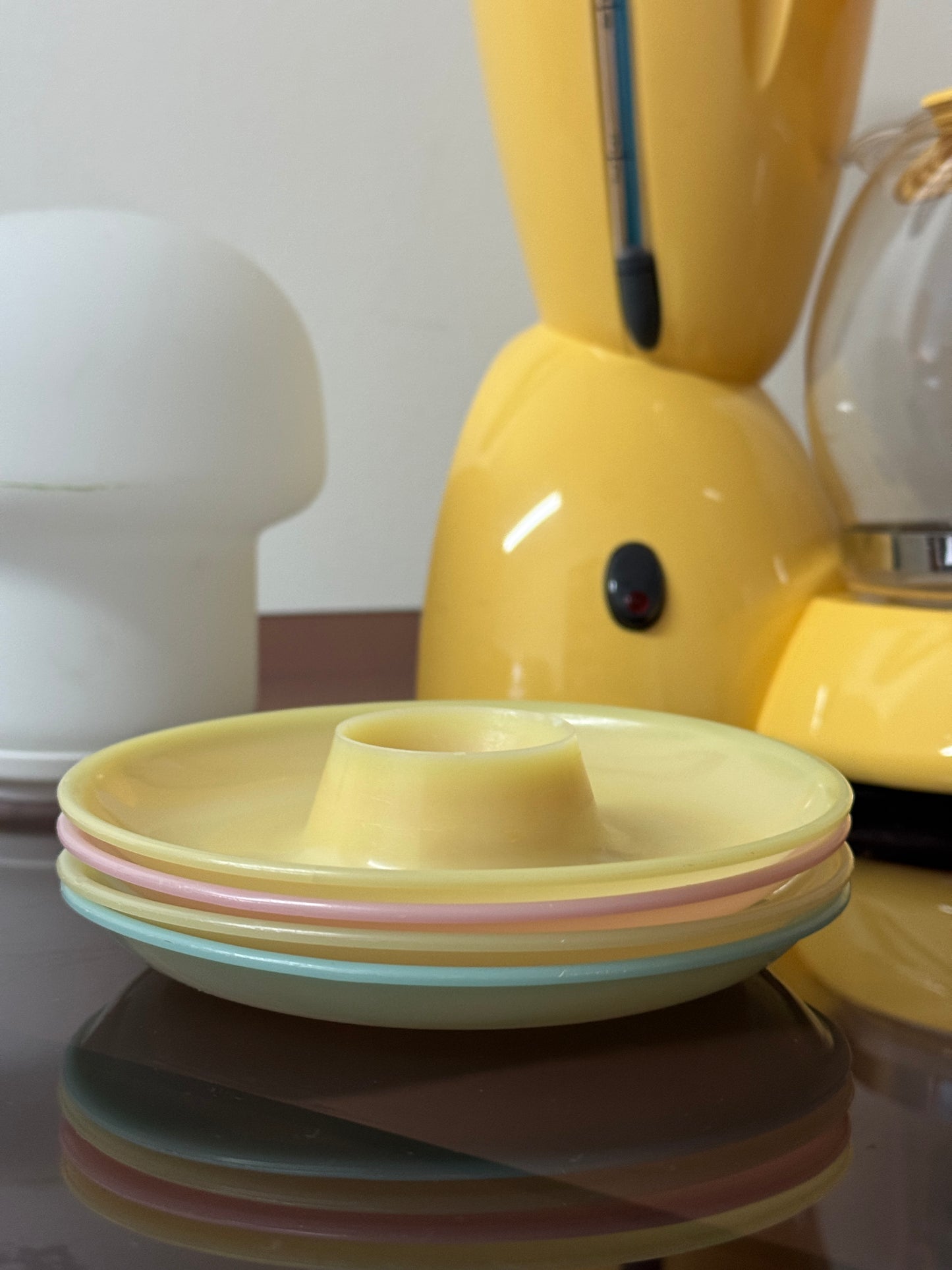 Vintage Pastel Egg Cup Saucers – Set of 4