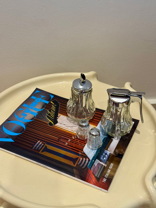 Vintage 4-Piece Glass Kitchen Server Set