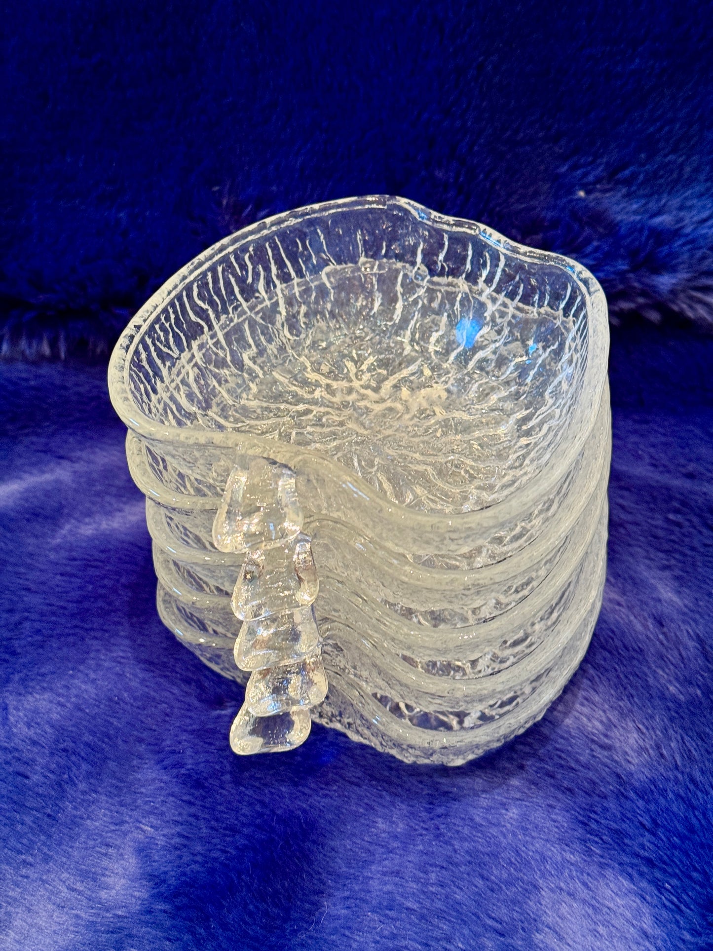 Set of 5 Vintage Textured Glass Apple-Shaped Dessert Bowls – 1990s