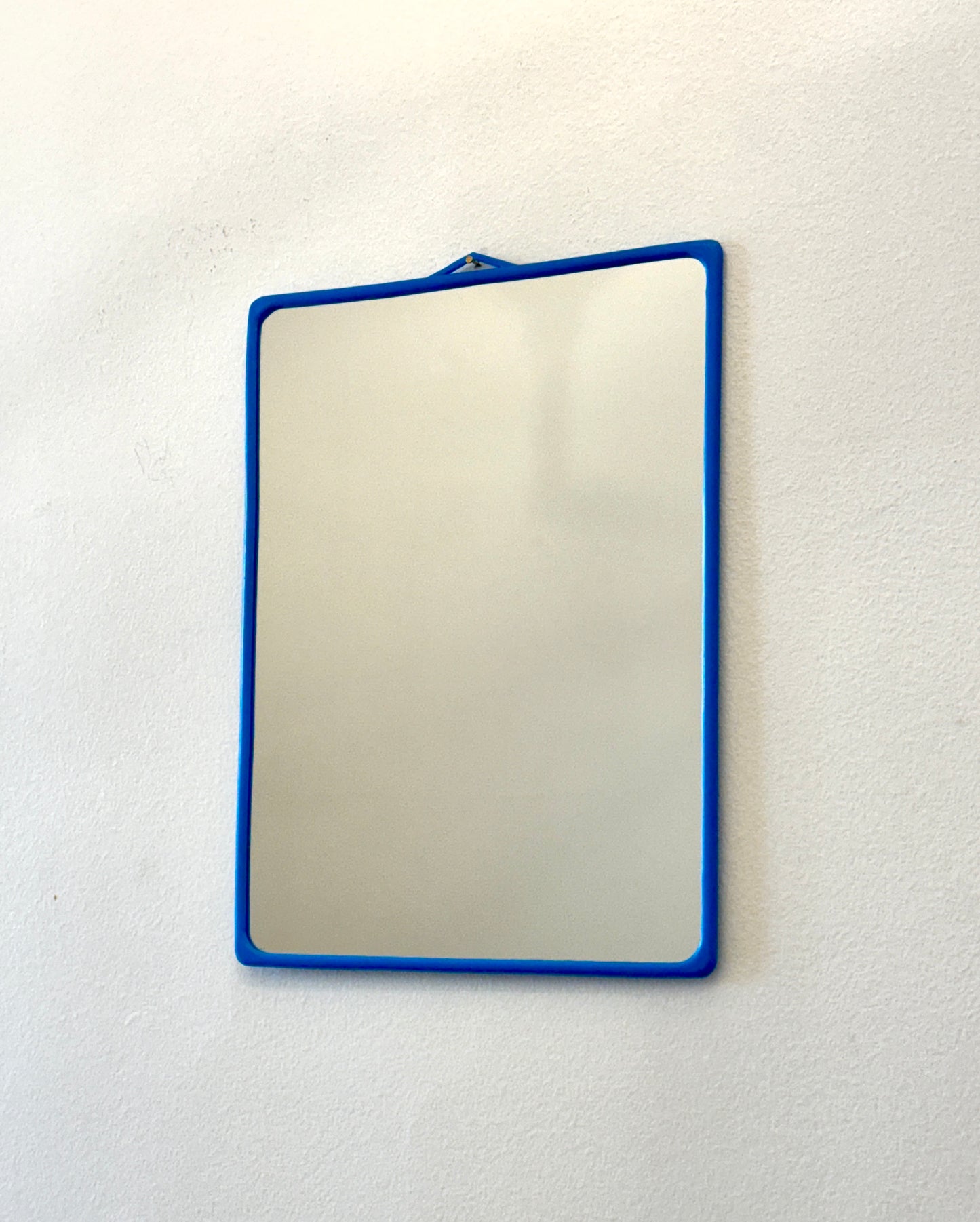 Vintage Plastic Blue Framed Mirror
