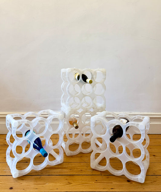 Vintage Modular Plastic Wine Racks – Stackable & Translucent (x4 available)