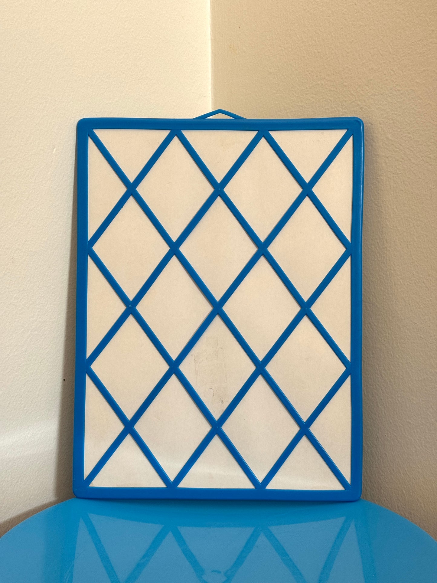 Vintage Plastic Blue Framed Mirror