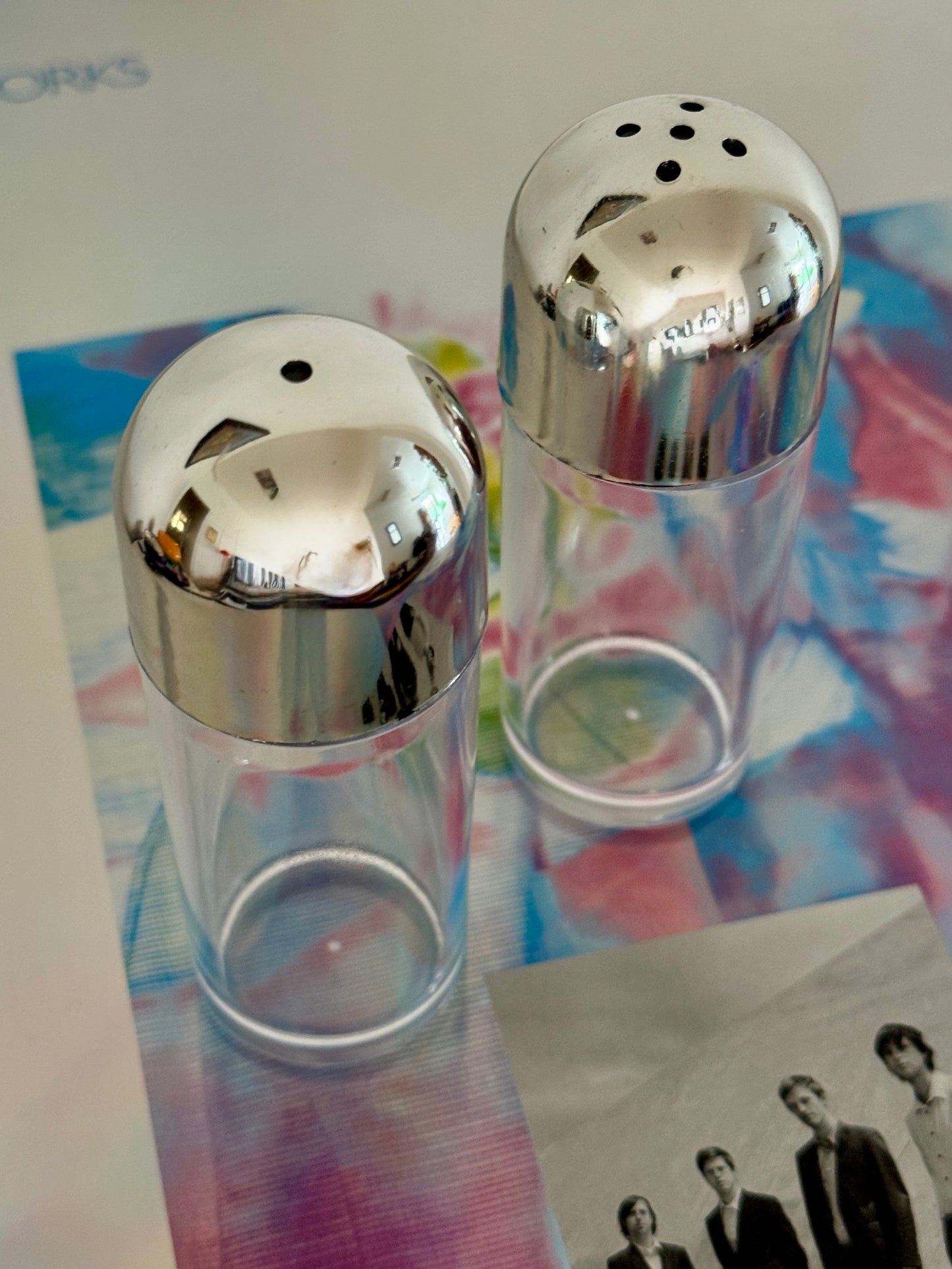 Silver & Clear Salt + Pepper Shaker Set