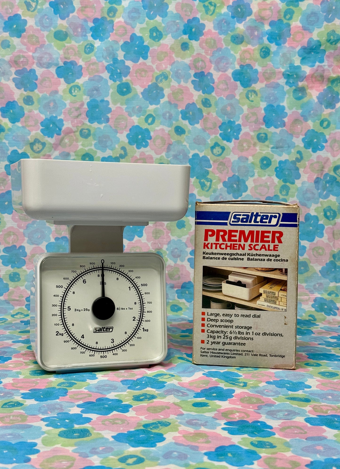 Vintage Salter Premier Kitchen Scale with Original Box