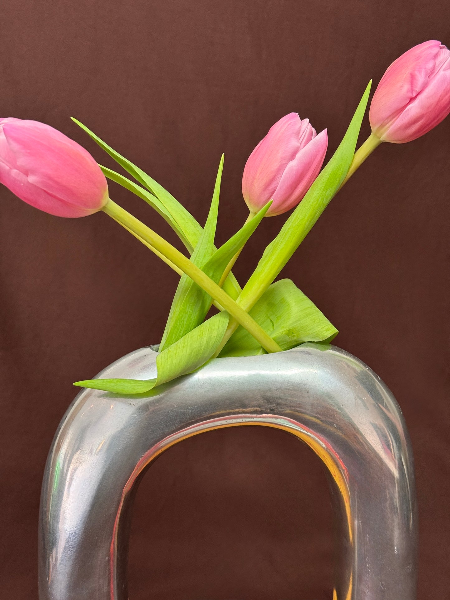 Vintage Aluminum Vase 1980s Postmodern Style