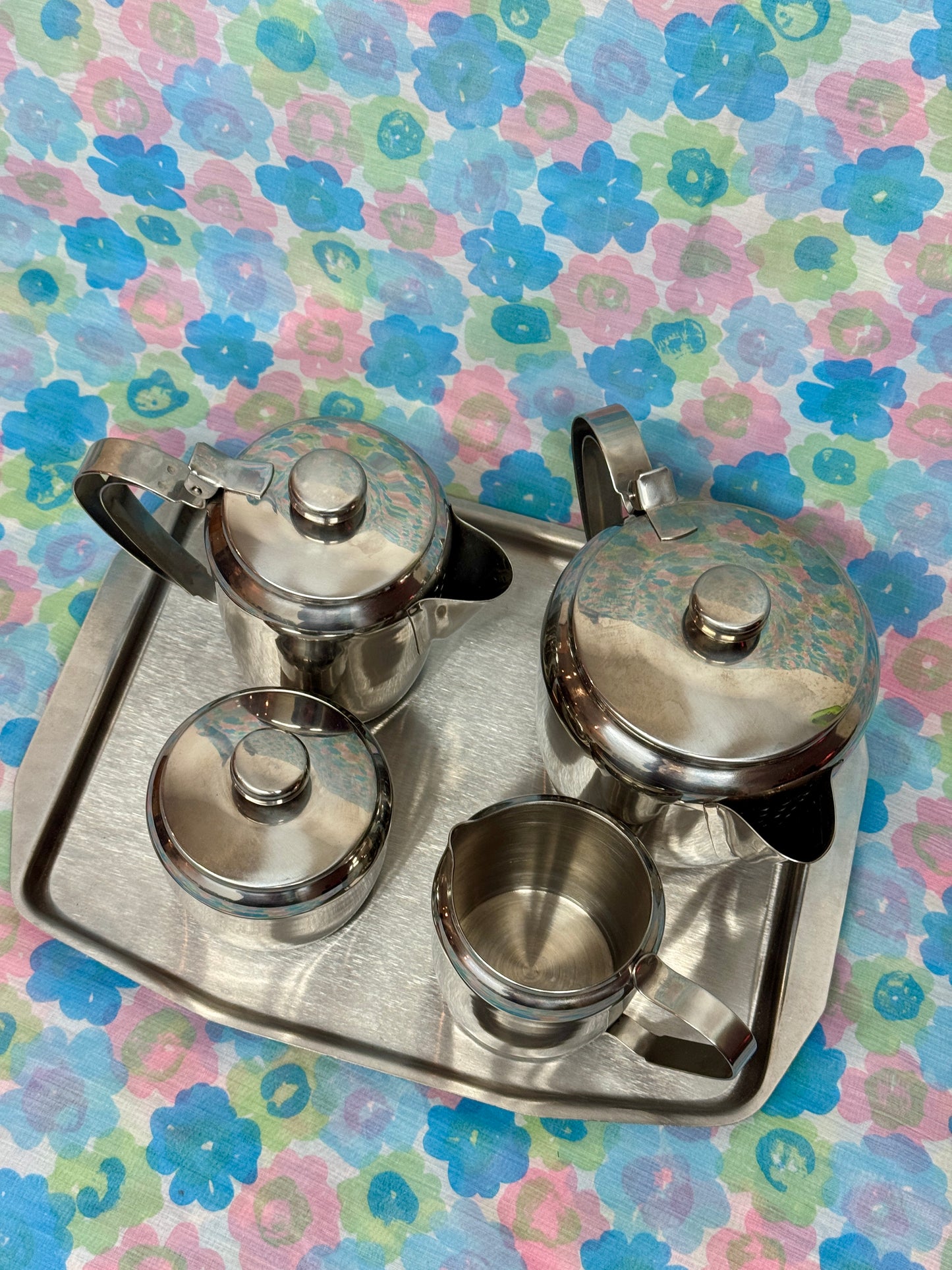 Vintage Paragon 5-Piece Stainless Steel Tea Set – Unused in Box