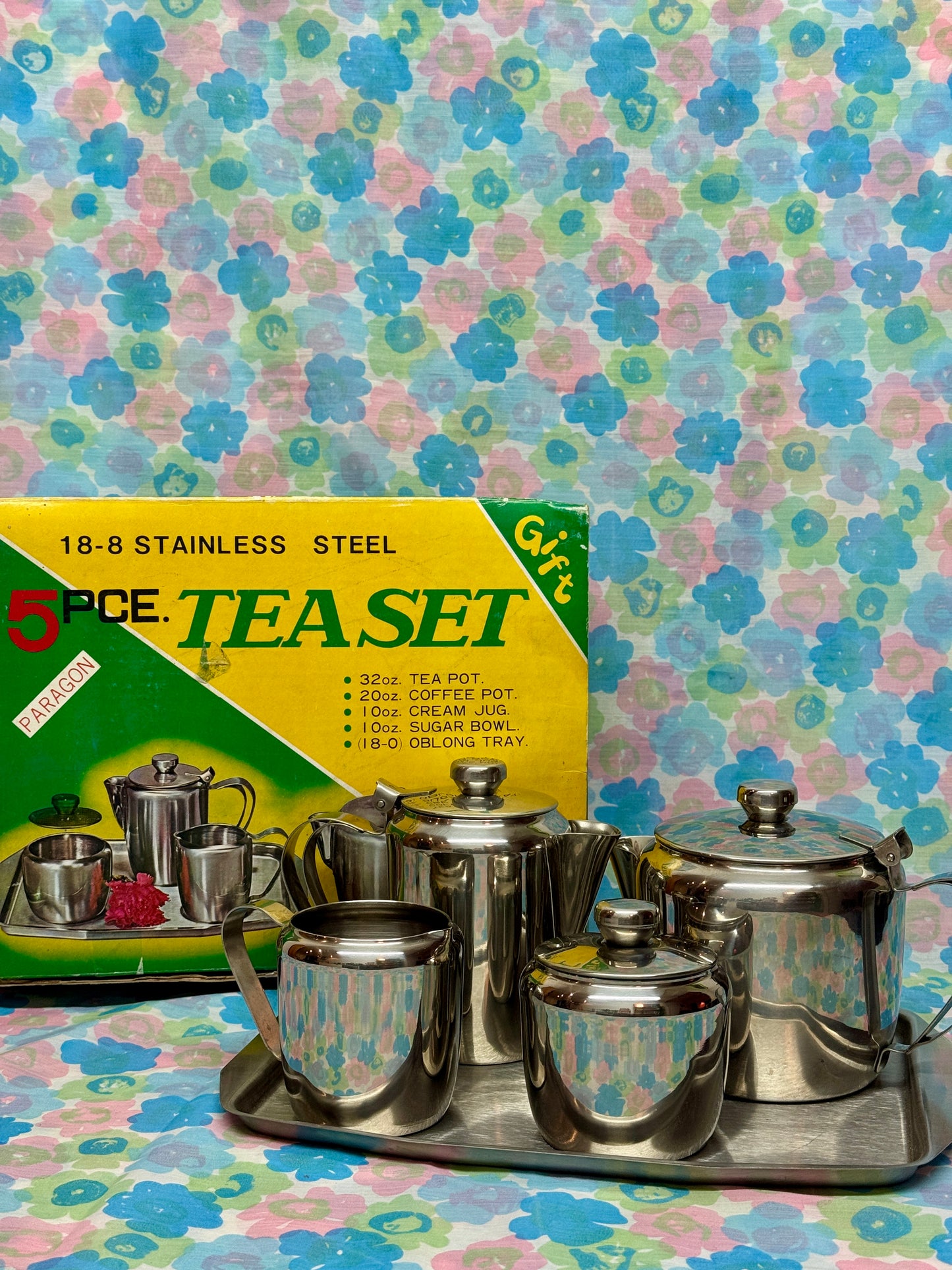 Vintage Paragon 5-Piece Stainless Steel Tea Set – Unused in Box