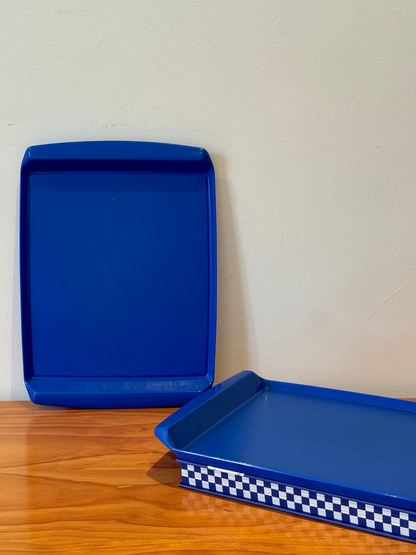 Vintage Decor Australia Bold Cobalt Blue Trays – Retro 80s Plastic