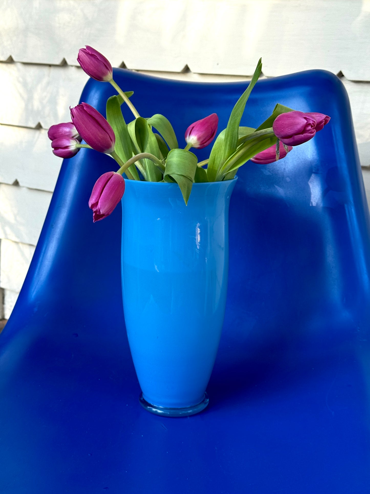 Vintage Blue Glass Vase