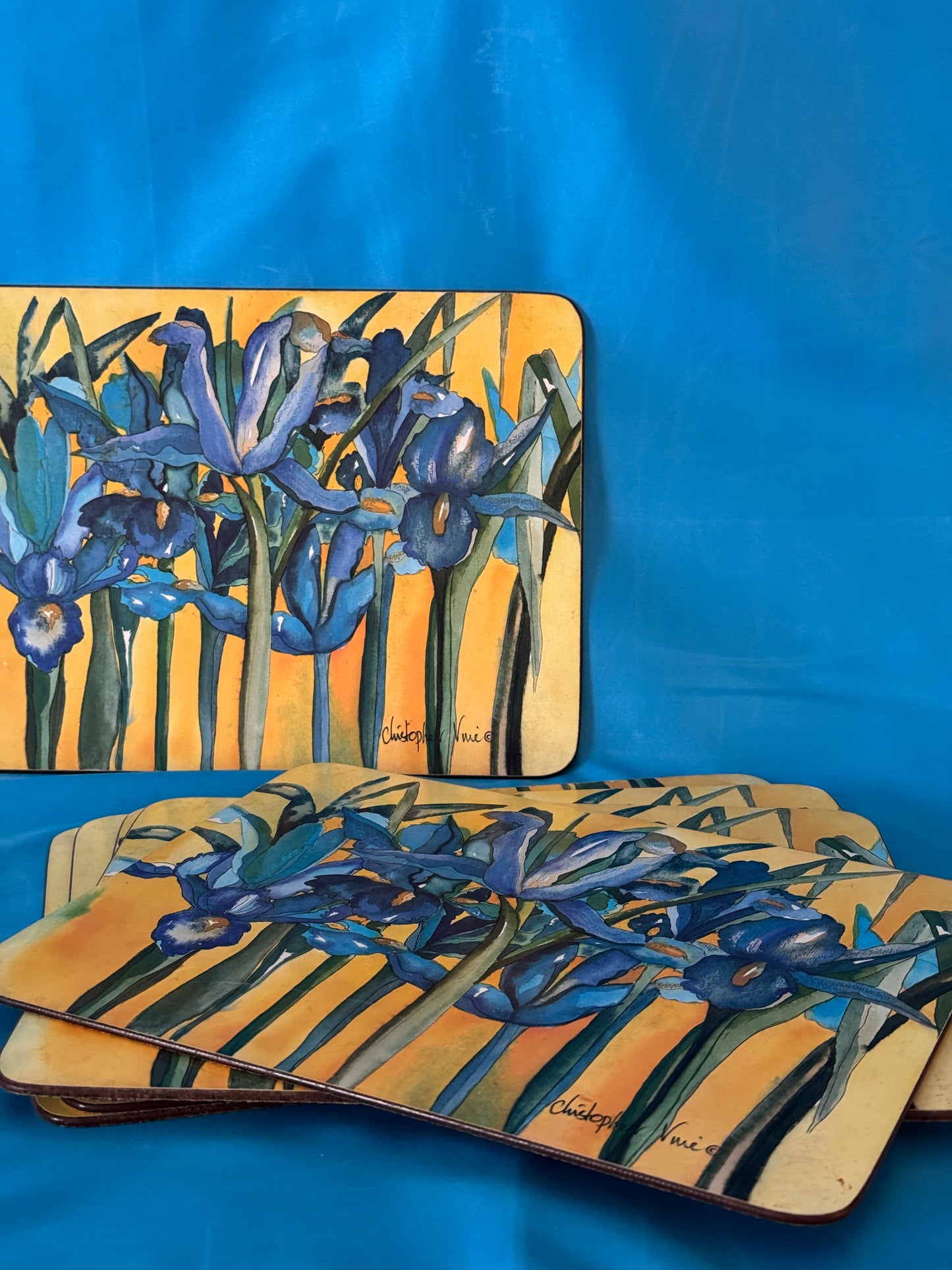 Vintage Set of 6 Iris Christopher Vine placemats