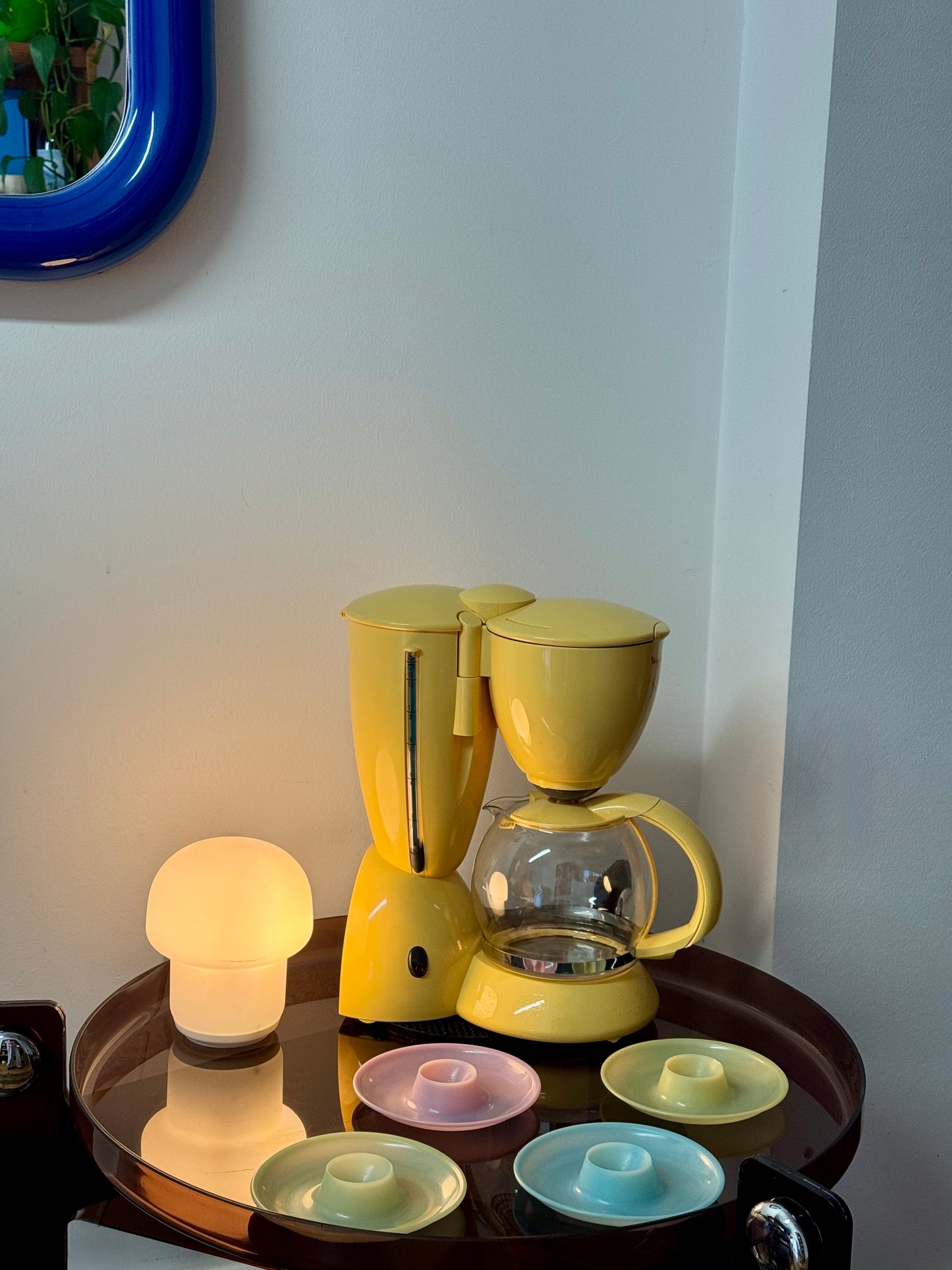 Vintage Pastel Egg Cup Saucers – Set of 4