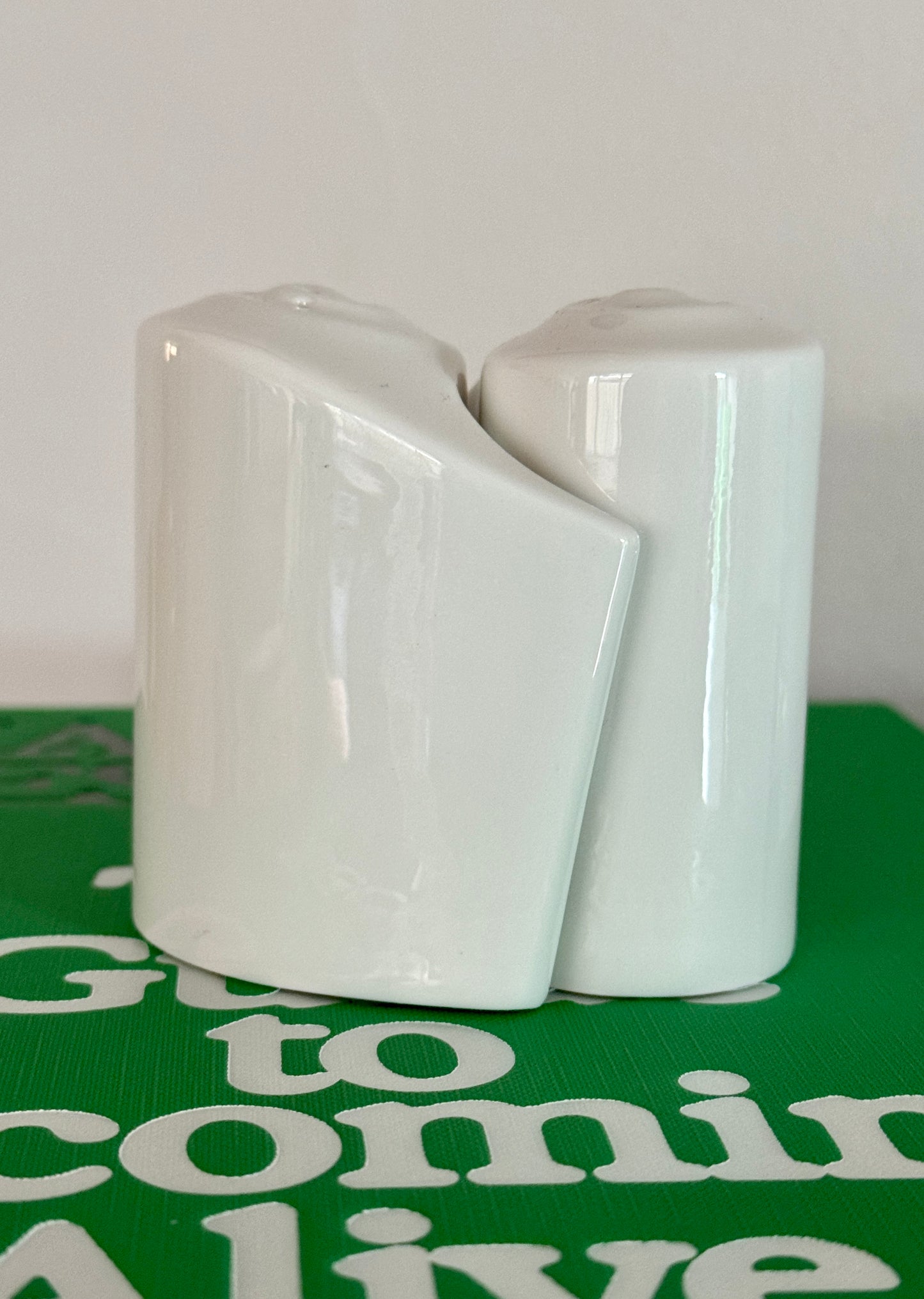 Yin Yang Ceramic Salt & Pepper Shakers – White