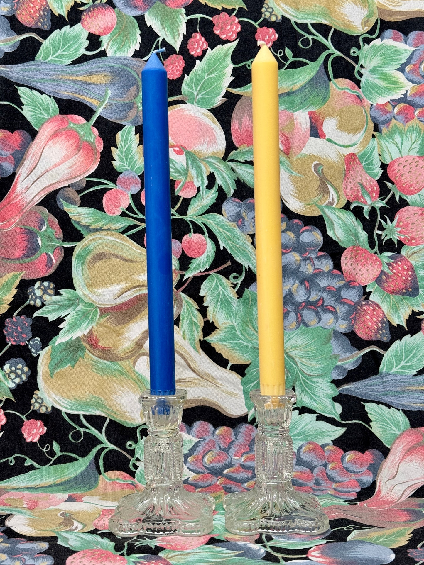 Vintage Pressed Glass Candle Holders  Set of 2