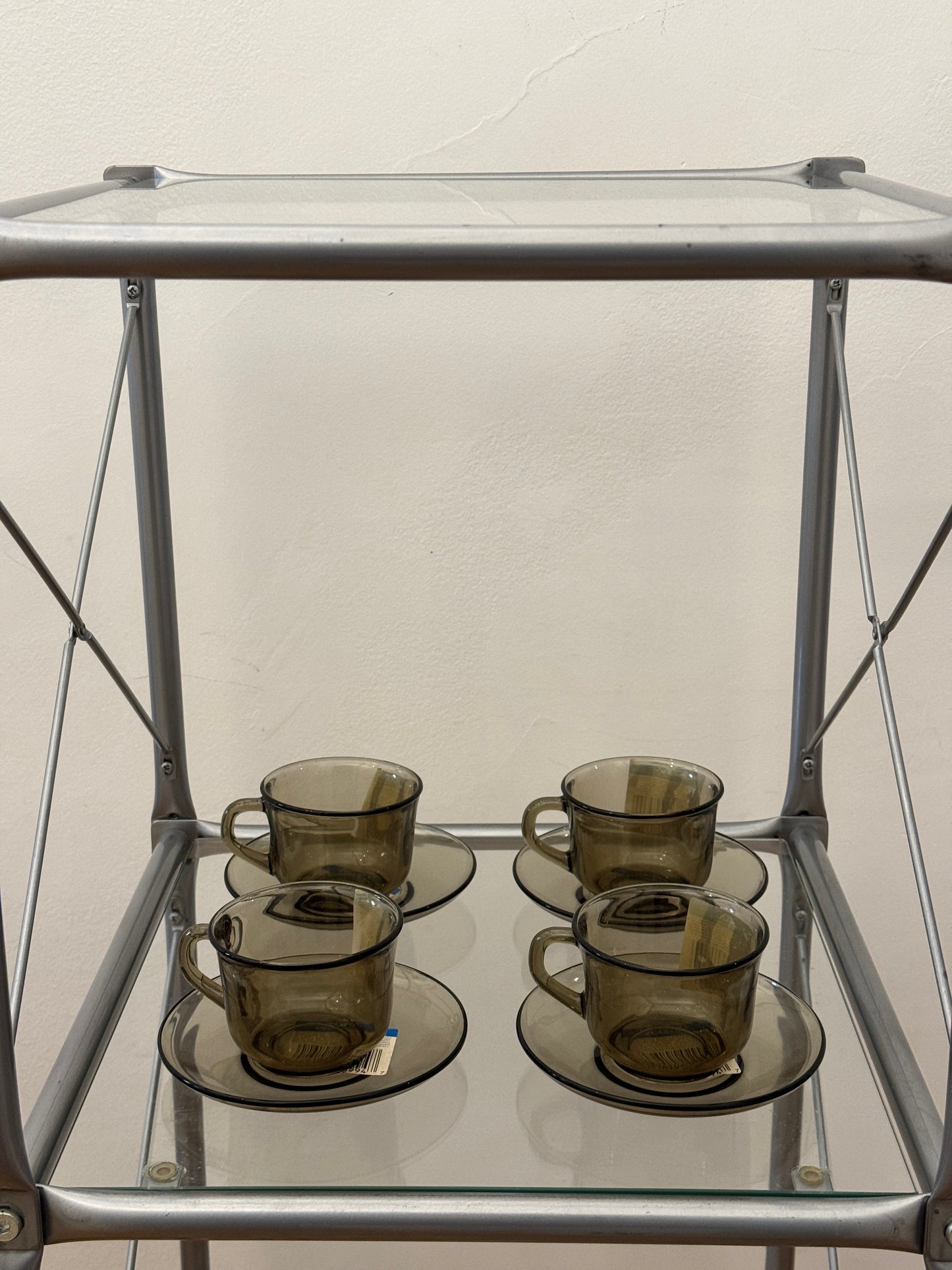 Vintage ARCOROC Smokey Brown 20-Piece Dinner Set – Unused in Original Box | Made in France