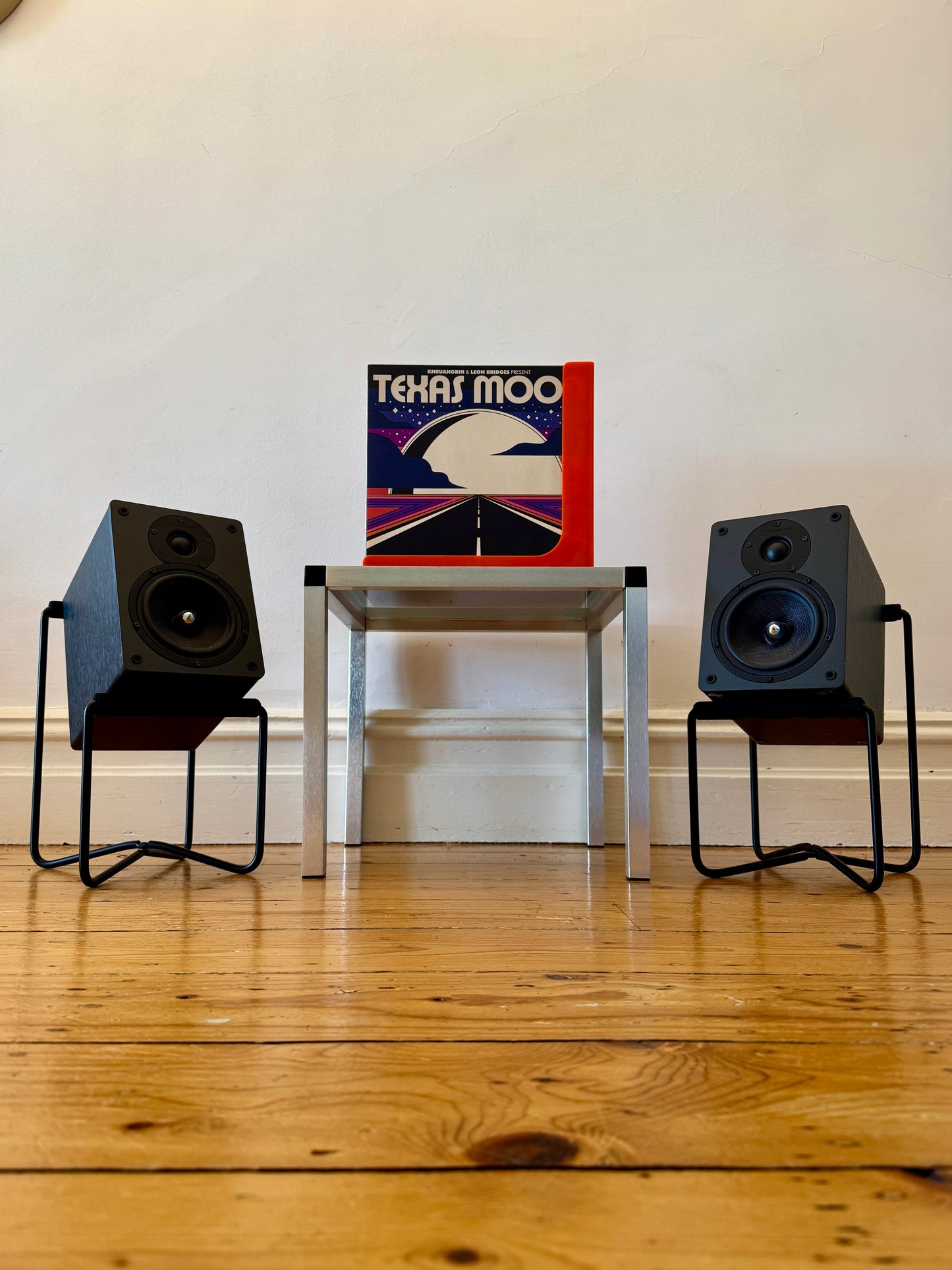 Pair of Vintage IKEA Kompass Speaker Stands in Black