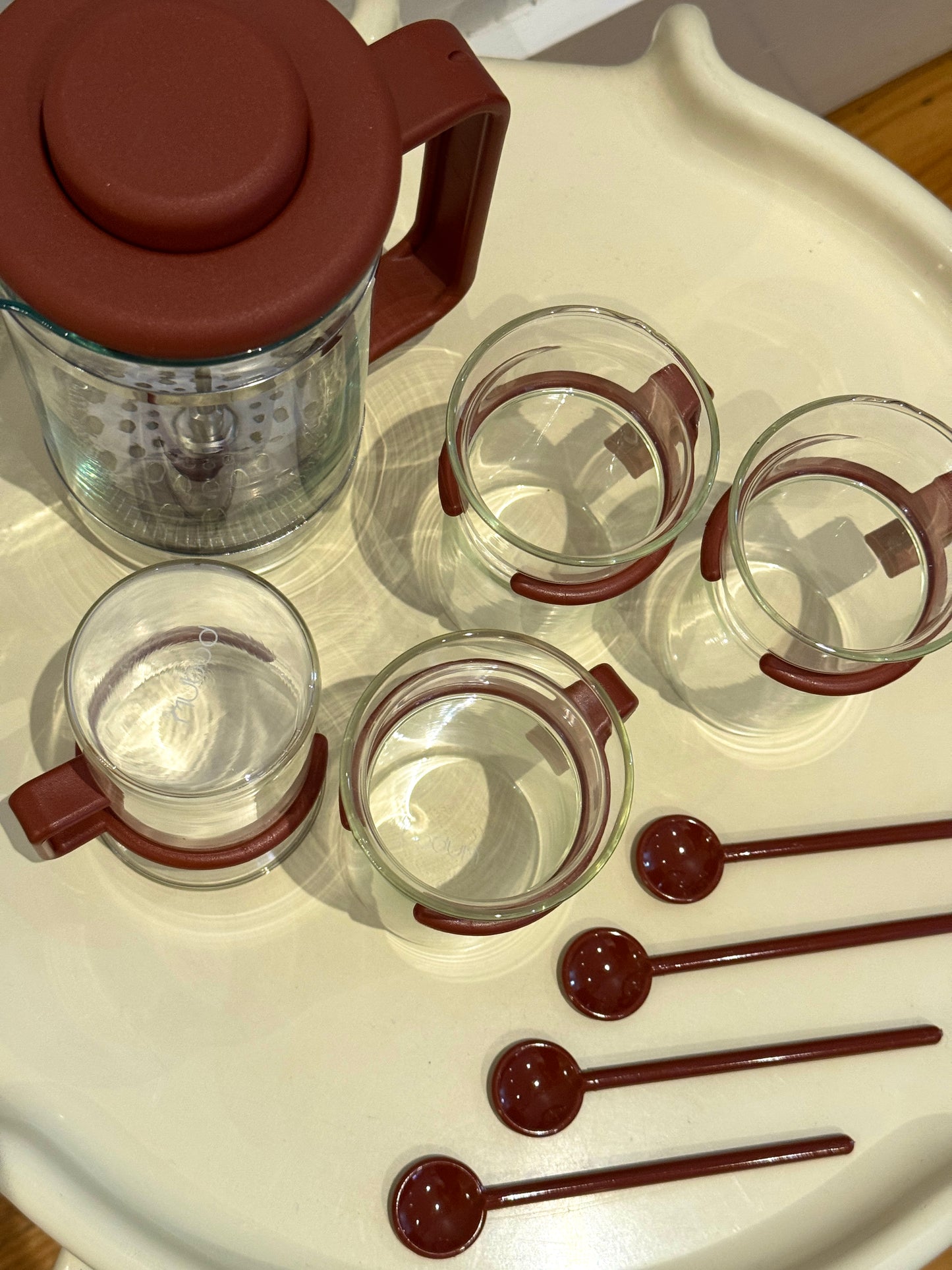 Vintage Bodum Terracotta Brown Coffee Set