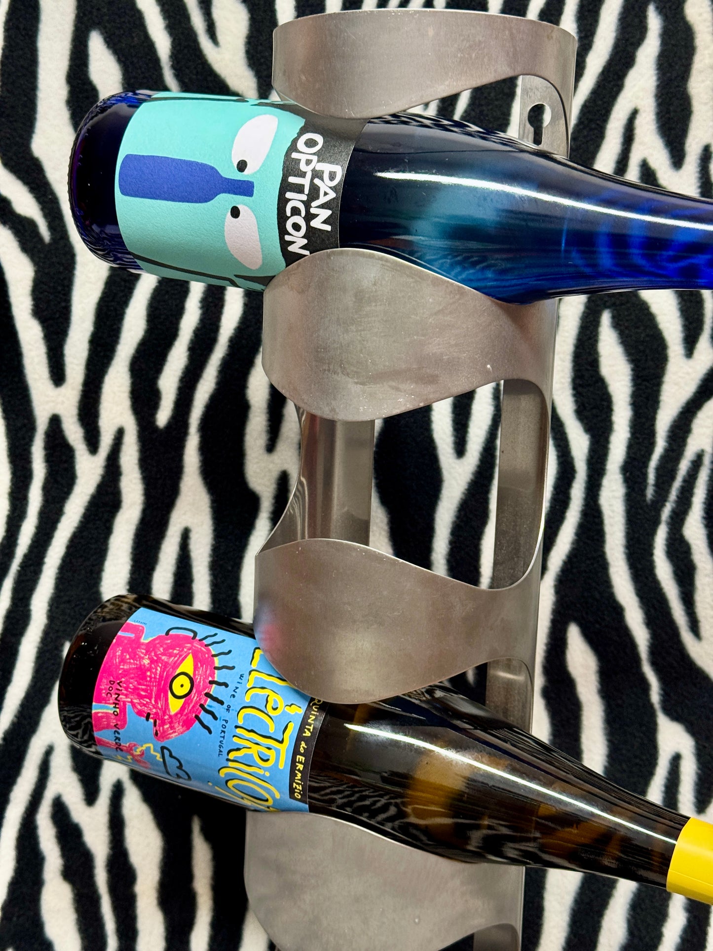 IKEA Vurm Wall-Mounted Wine Rack – 4 Bottle Capacity – Discontinued Stainless Steel Design