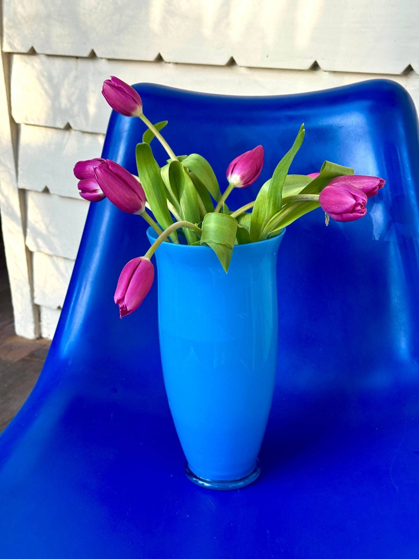 Vintage Blue Glass Vase