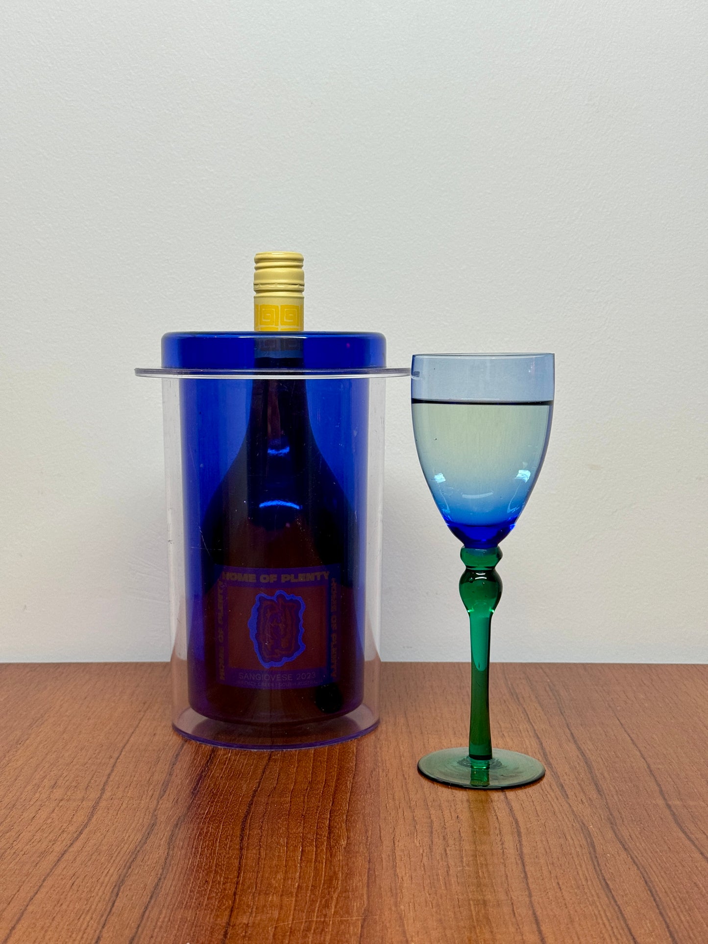 Vintage Wine Cooler 7280 by Design Group Italia - transparent cobalt blue
