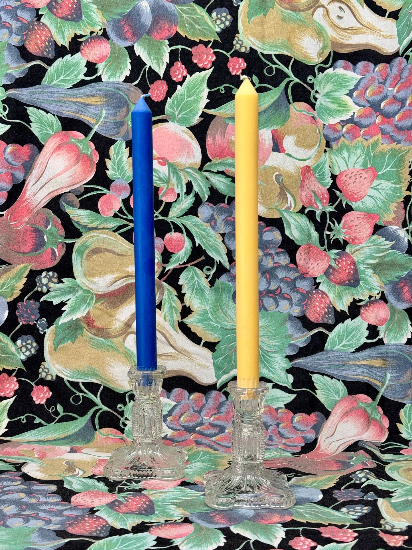 Vintage Pressed Glass Candle Holders  Set of 2