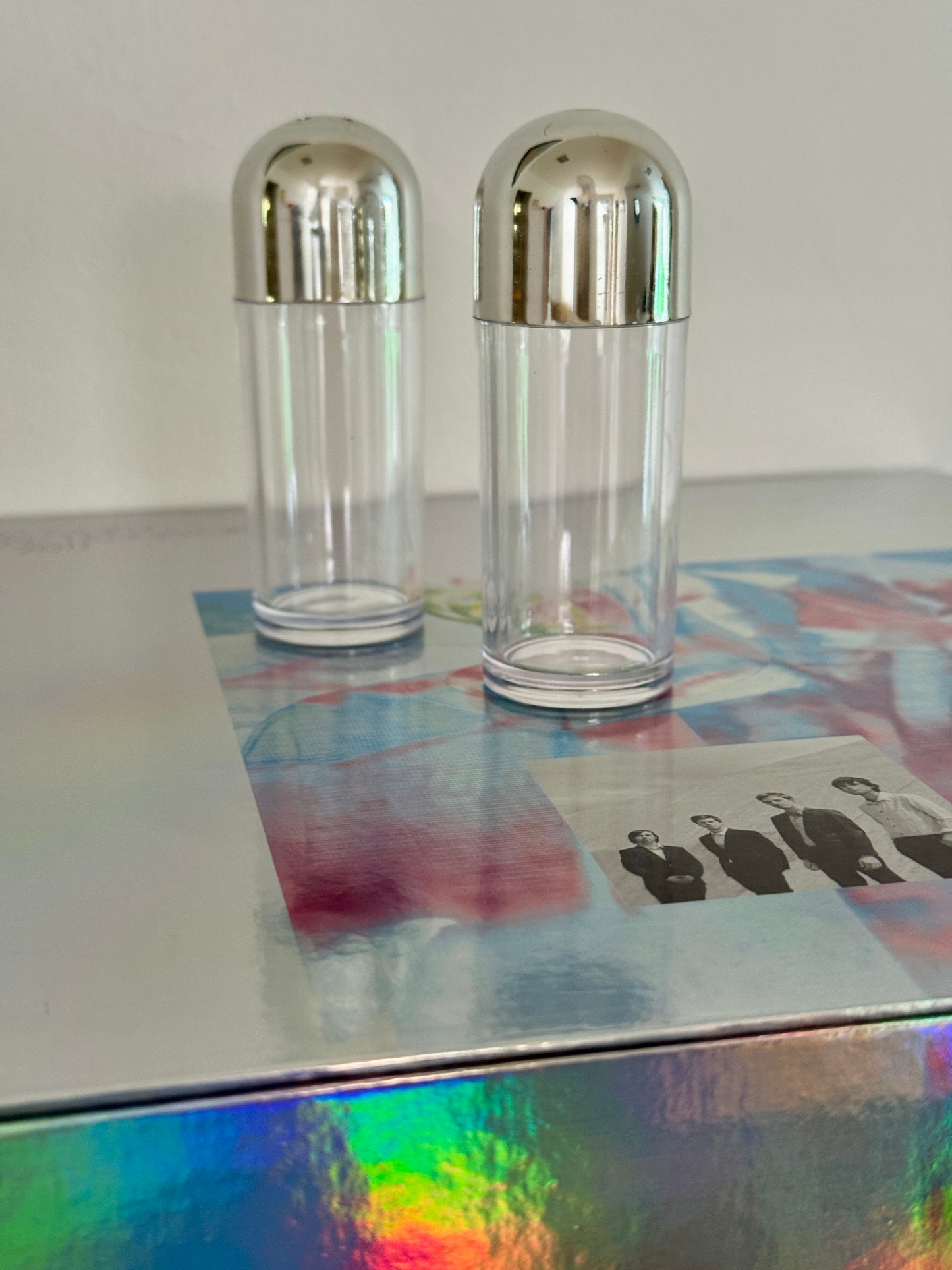 Silver & Clear Salt + Pepper Shaker Set