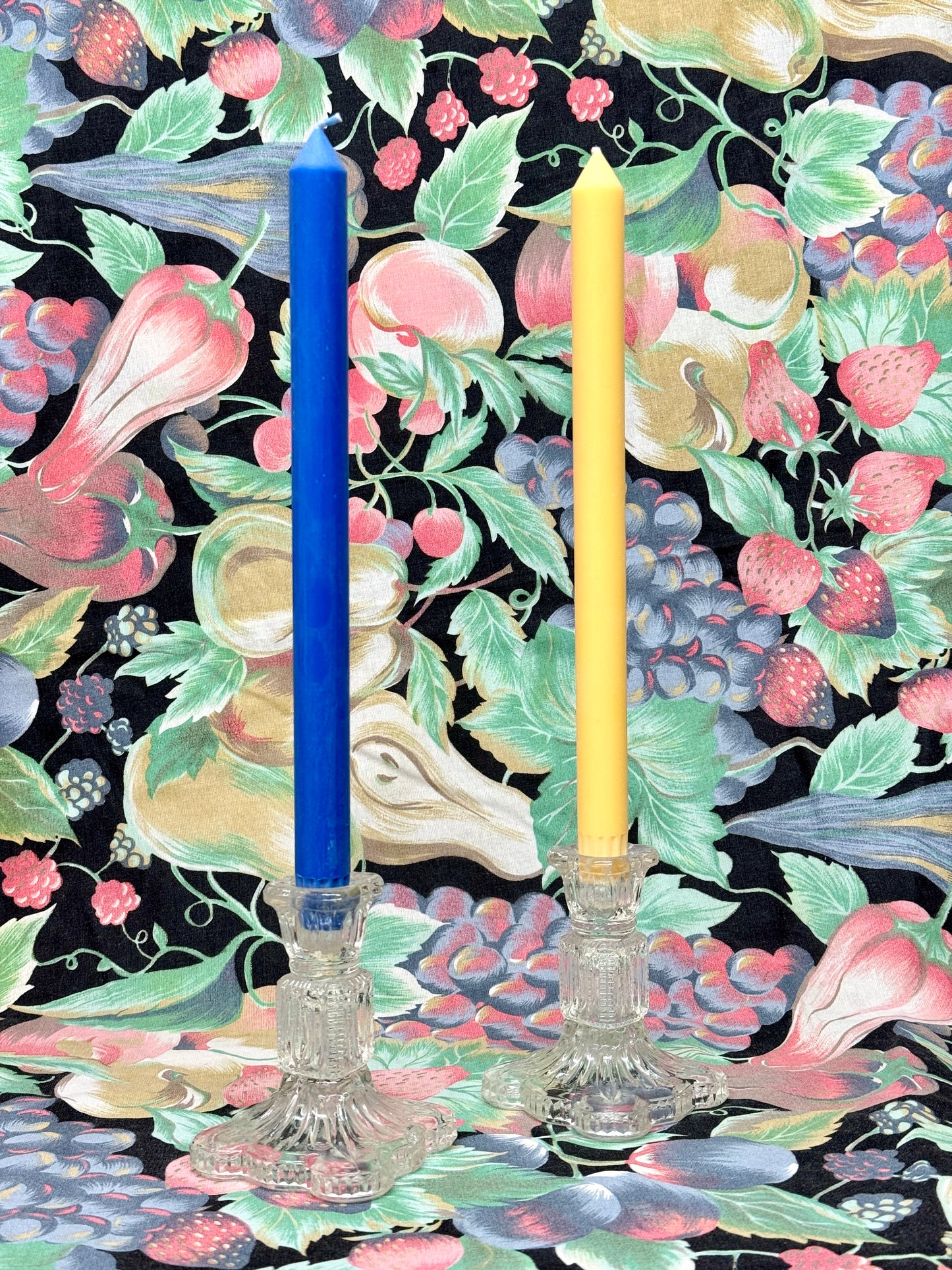 Vintage Pressed Glass Candle Holders  Set of 2