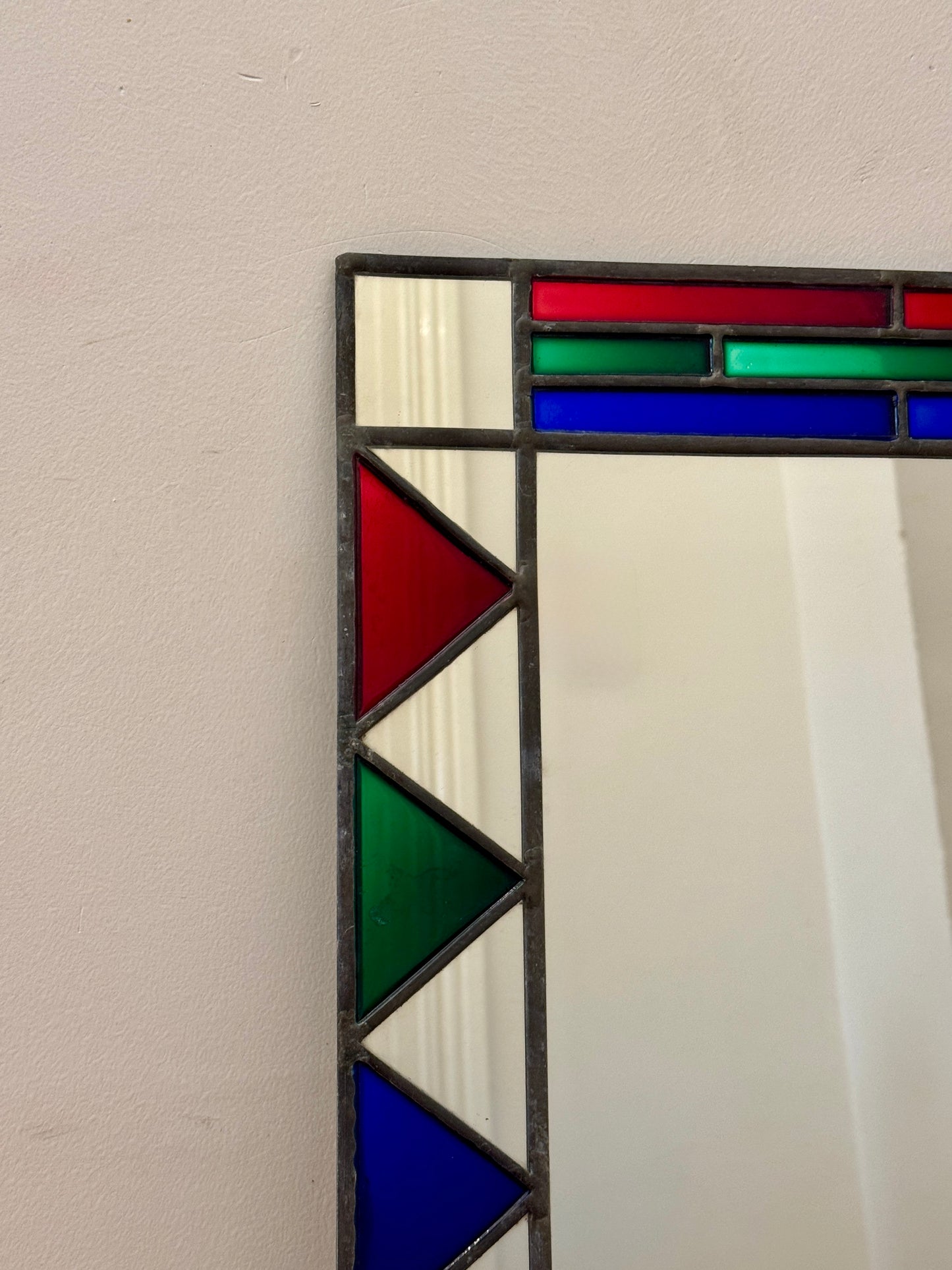Postmodern Vintage Leadlight Mirror