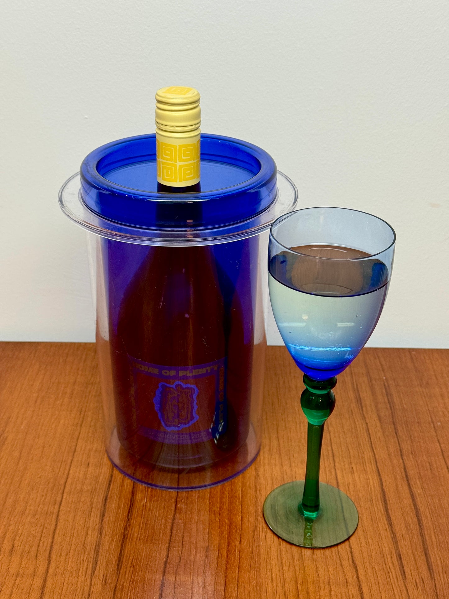 Vintage Wine Cooler 7280 by Design Group Italia - transparent cobalt blue
