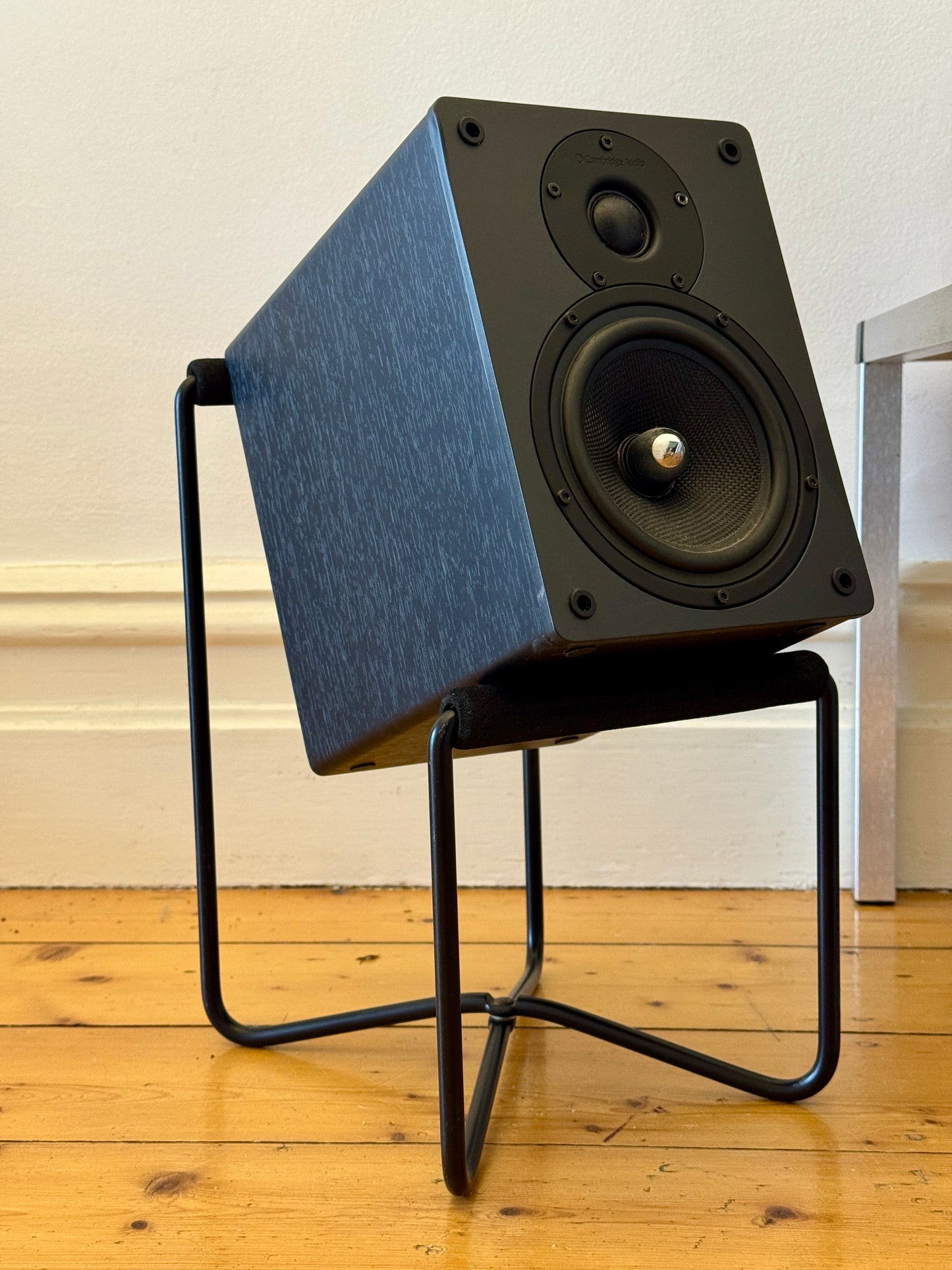 Pair of Vintage IKEA Kompass Speaker Stands in Black