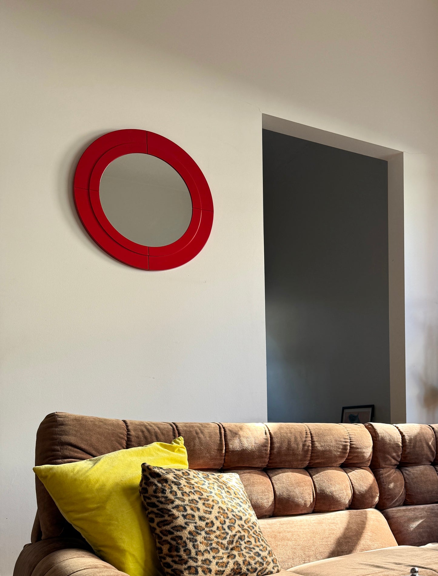 Vintage Kartell Modular Mirror by Anna Castelli – Red | Made in Italy