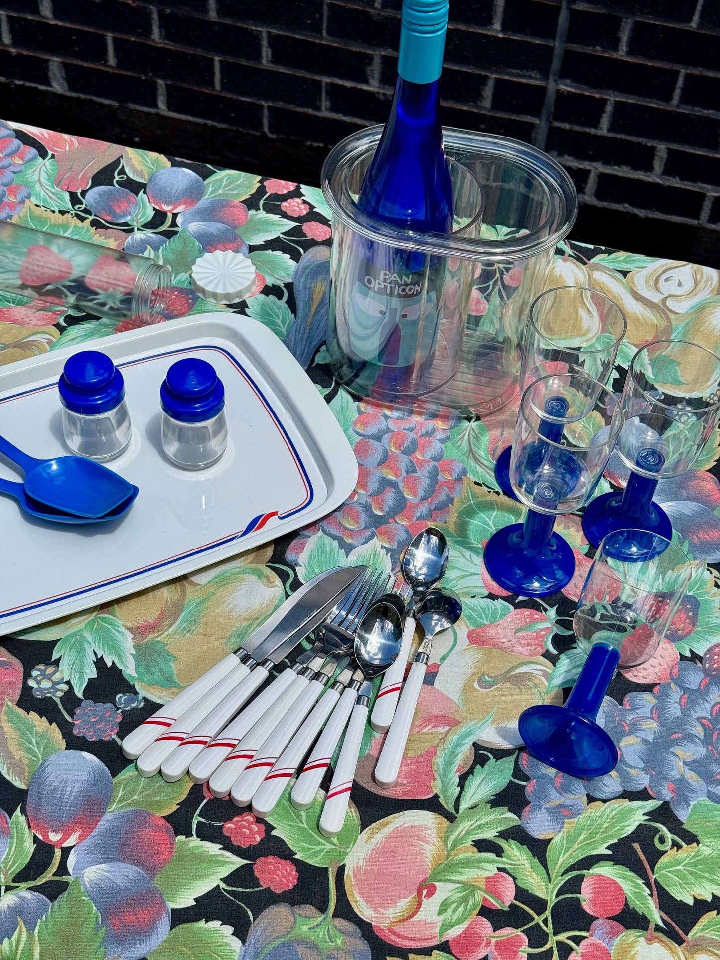 Blue, red and white picnic set