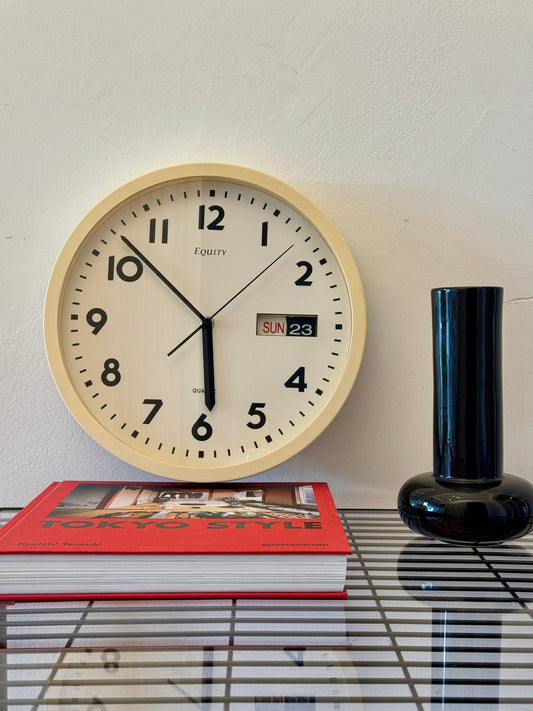 Vintage Equity Wall Clock – Cream with Day/Date